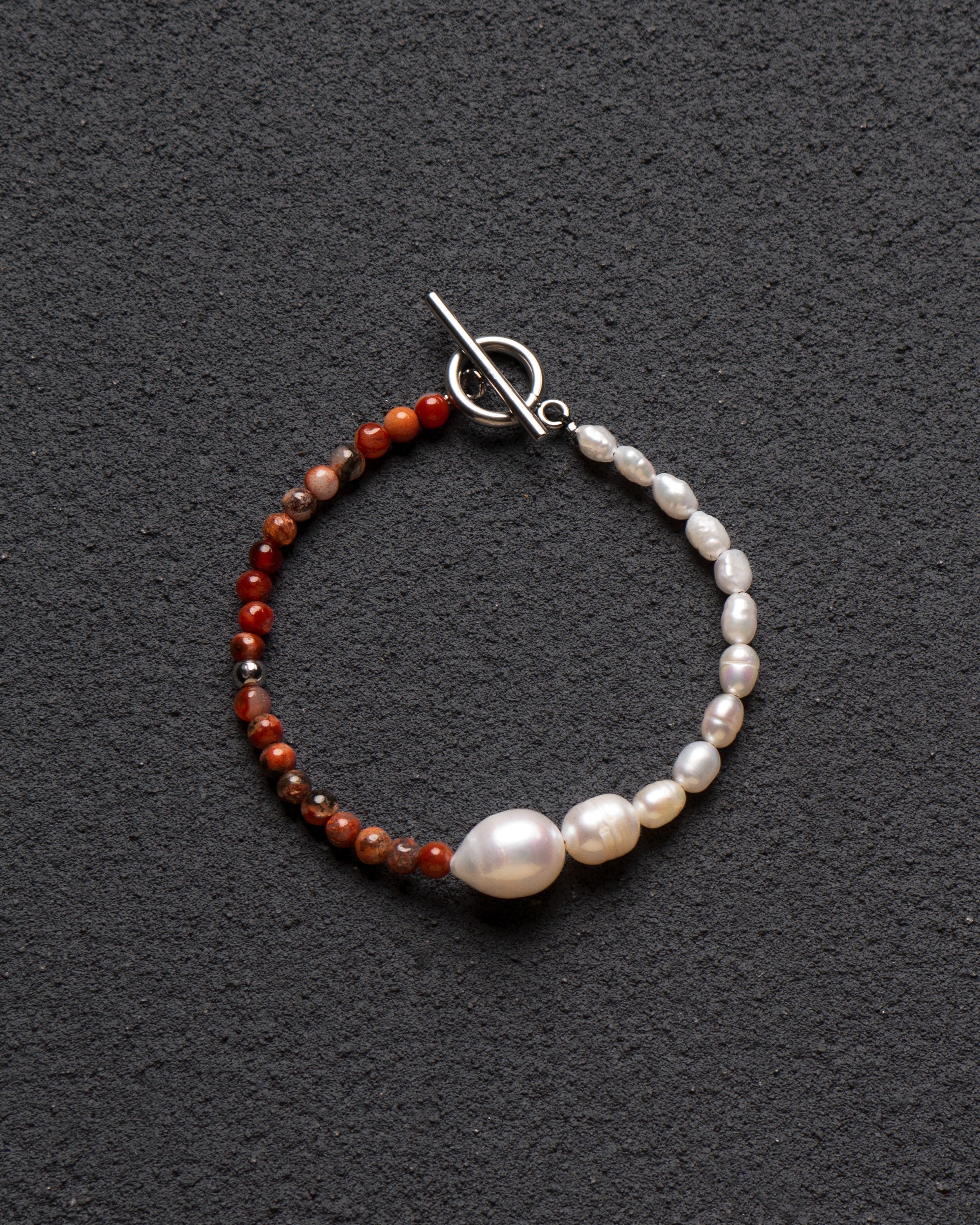 Rava Moss Agate Pearl Bracelet