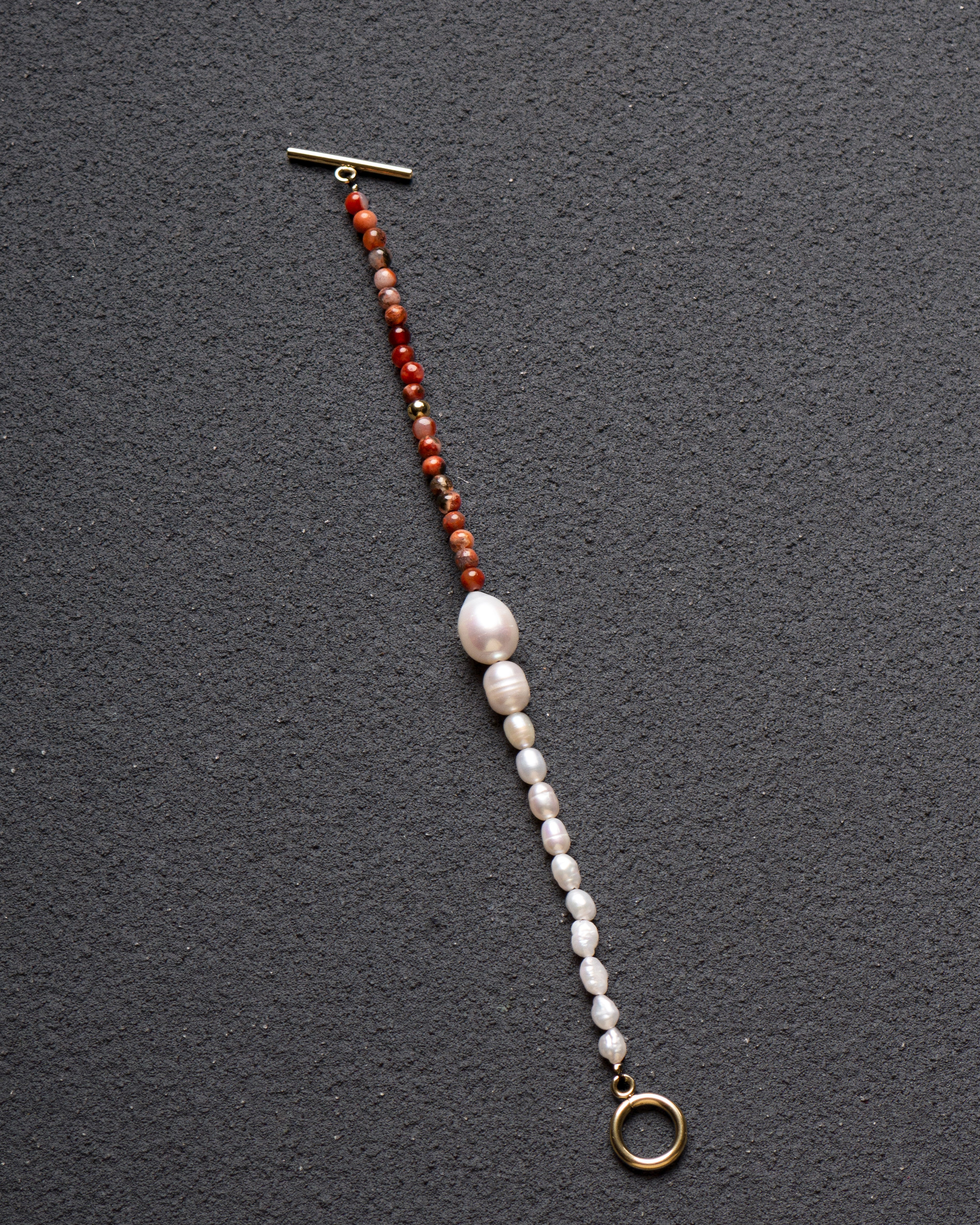 Rava Moss Agate Pearl Bracelet