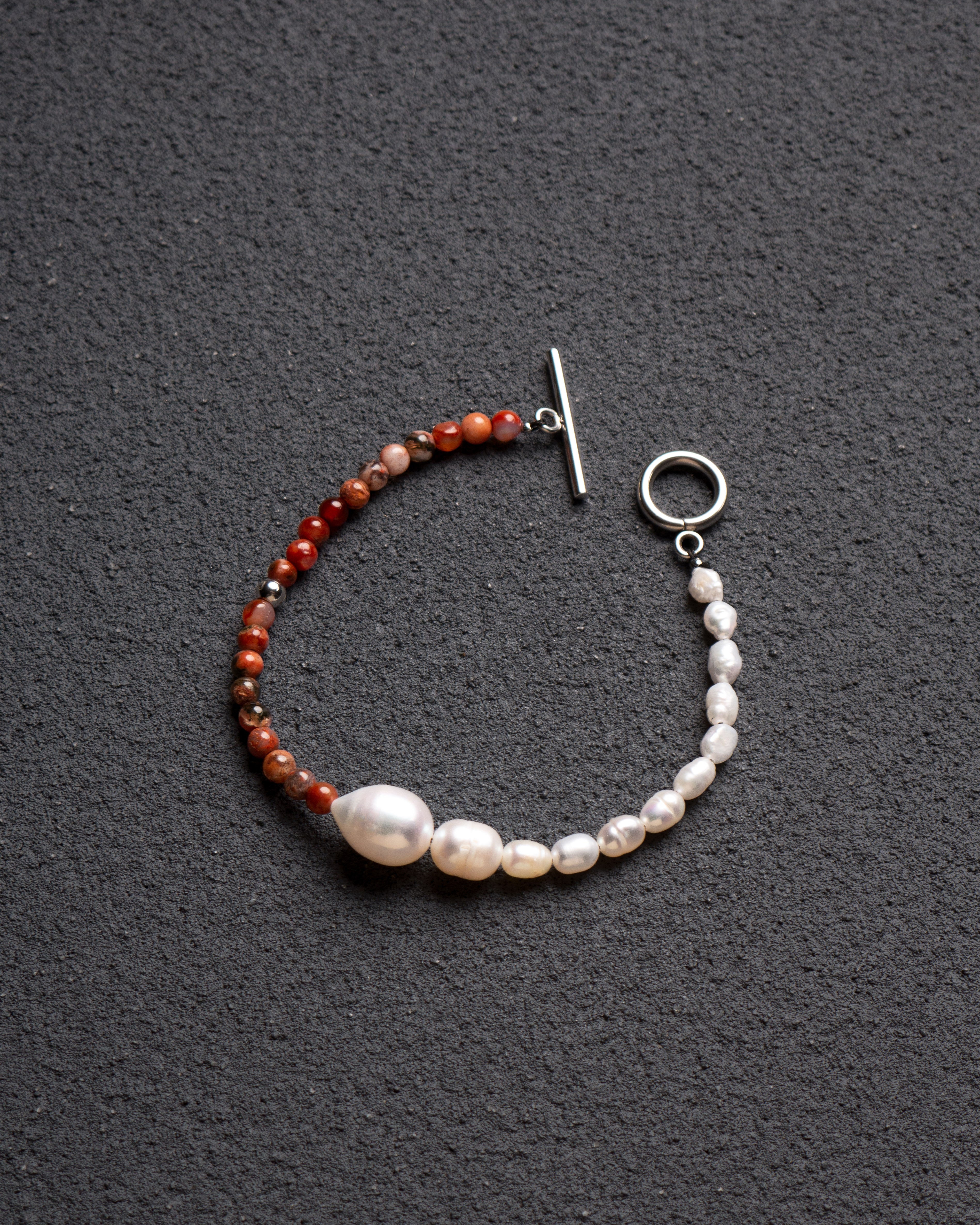 Rava Moss Agate Pearl Bracelet