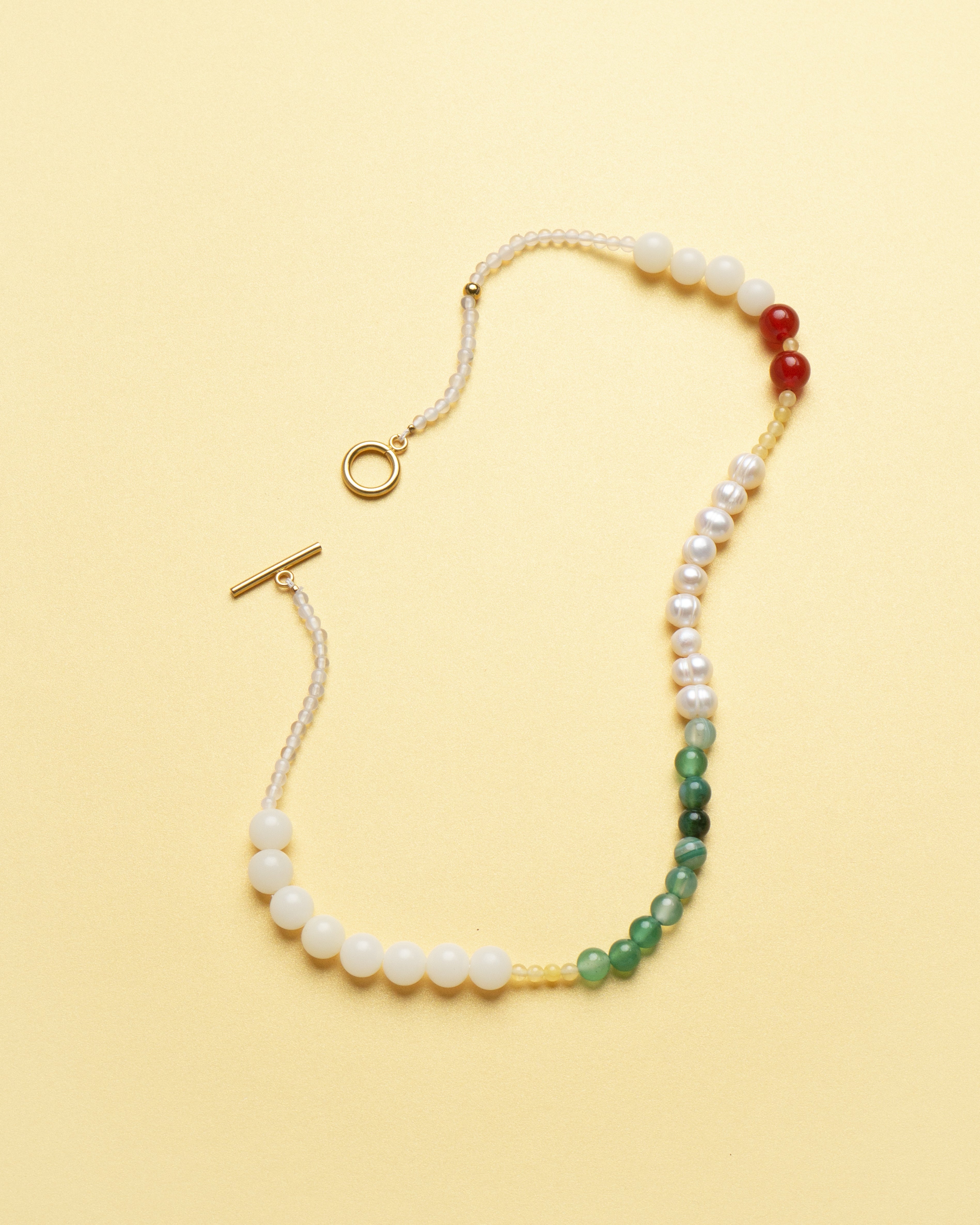 Emi Multistone Beaded Pearl Necklace