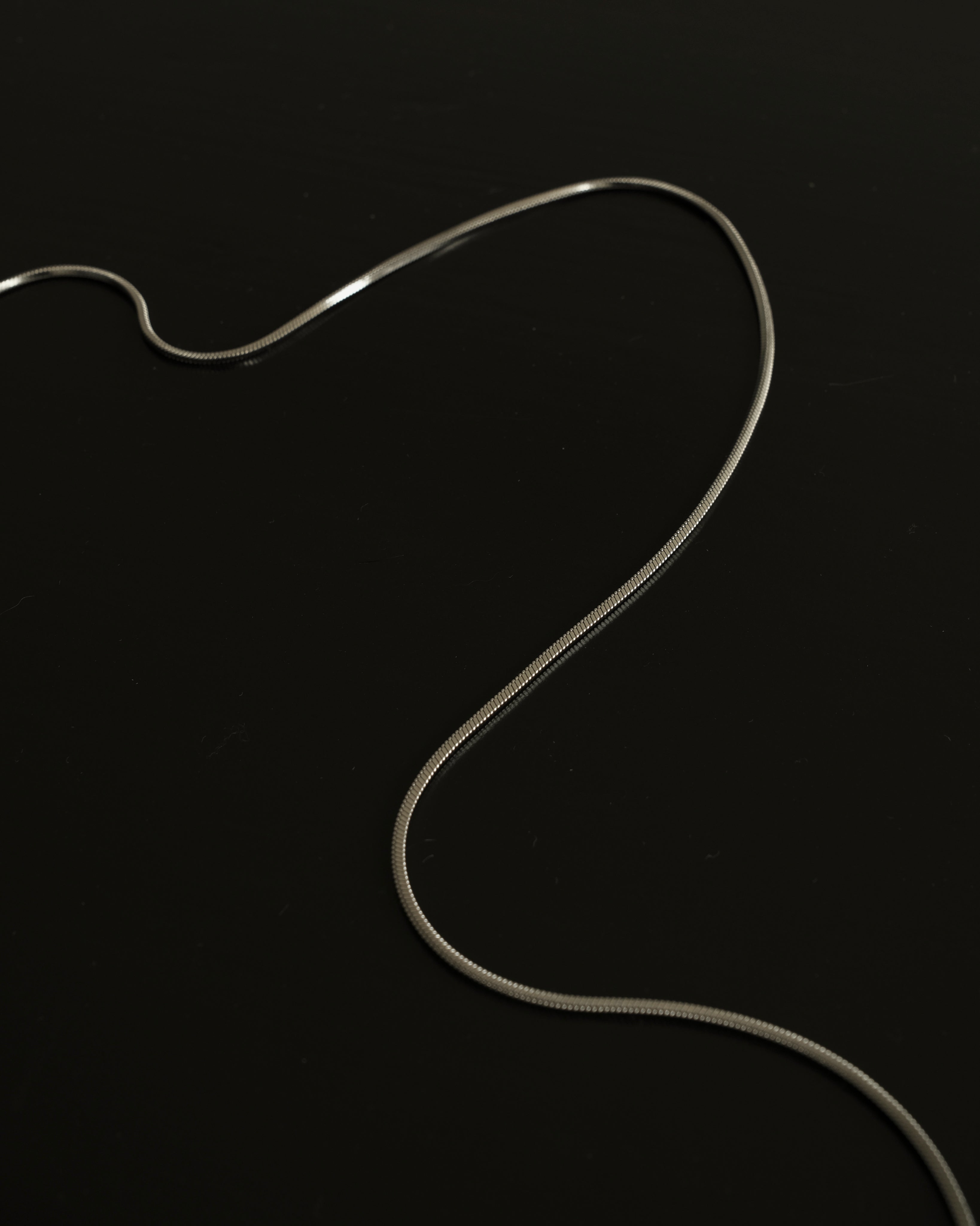 Maelie Square Snake Chain Herringbone Necklace