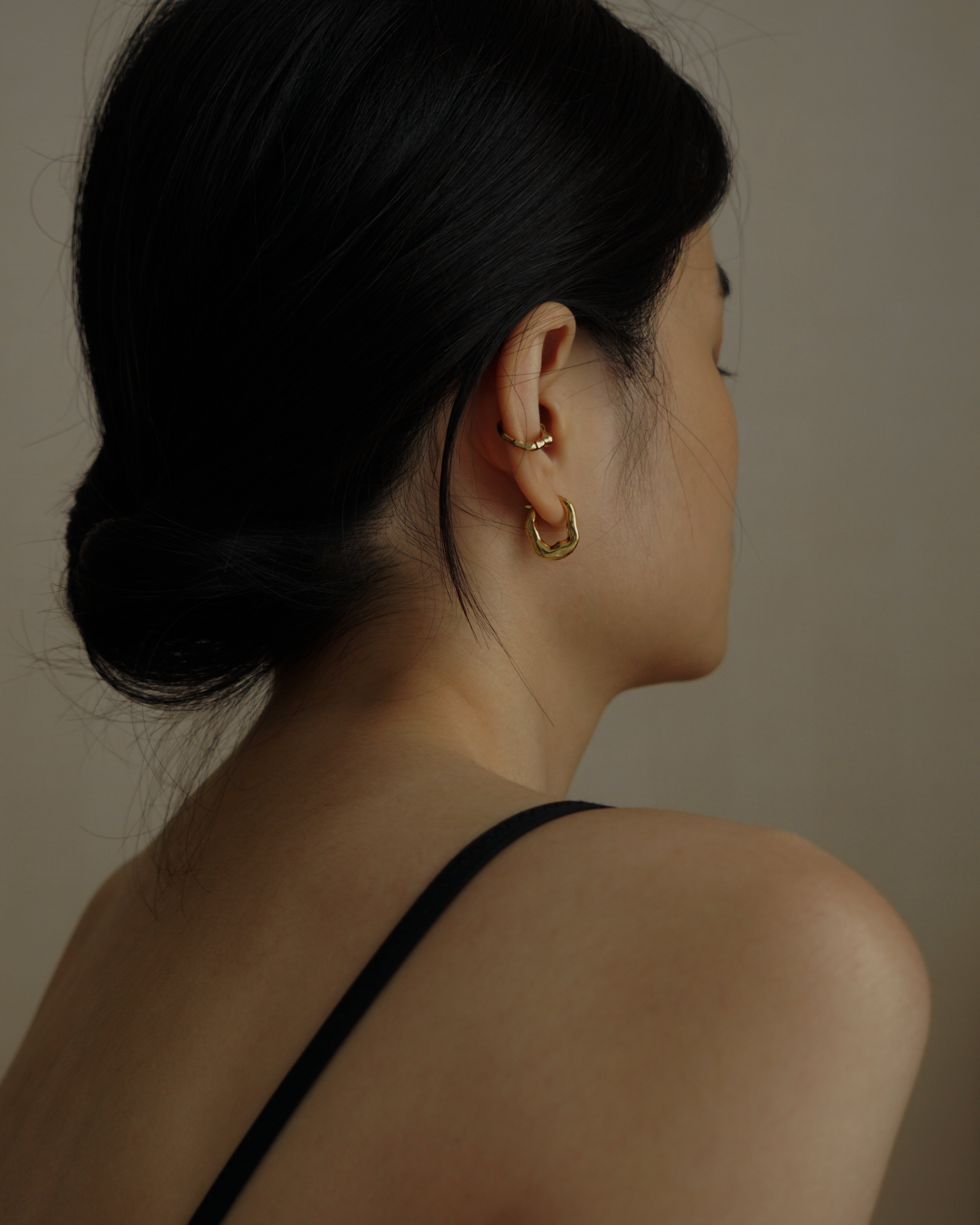 Una Flat Irregular Hoop Earrings