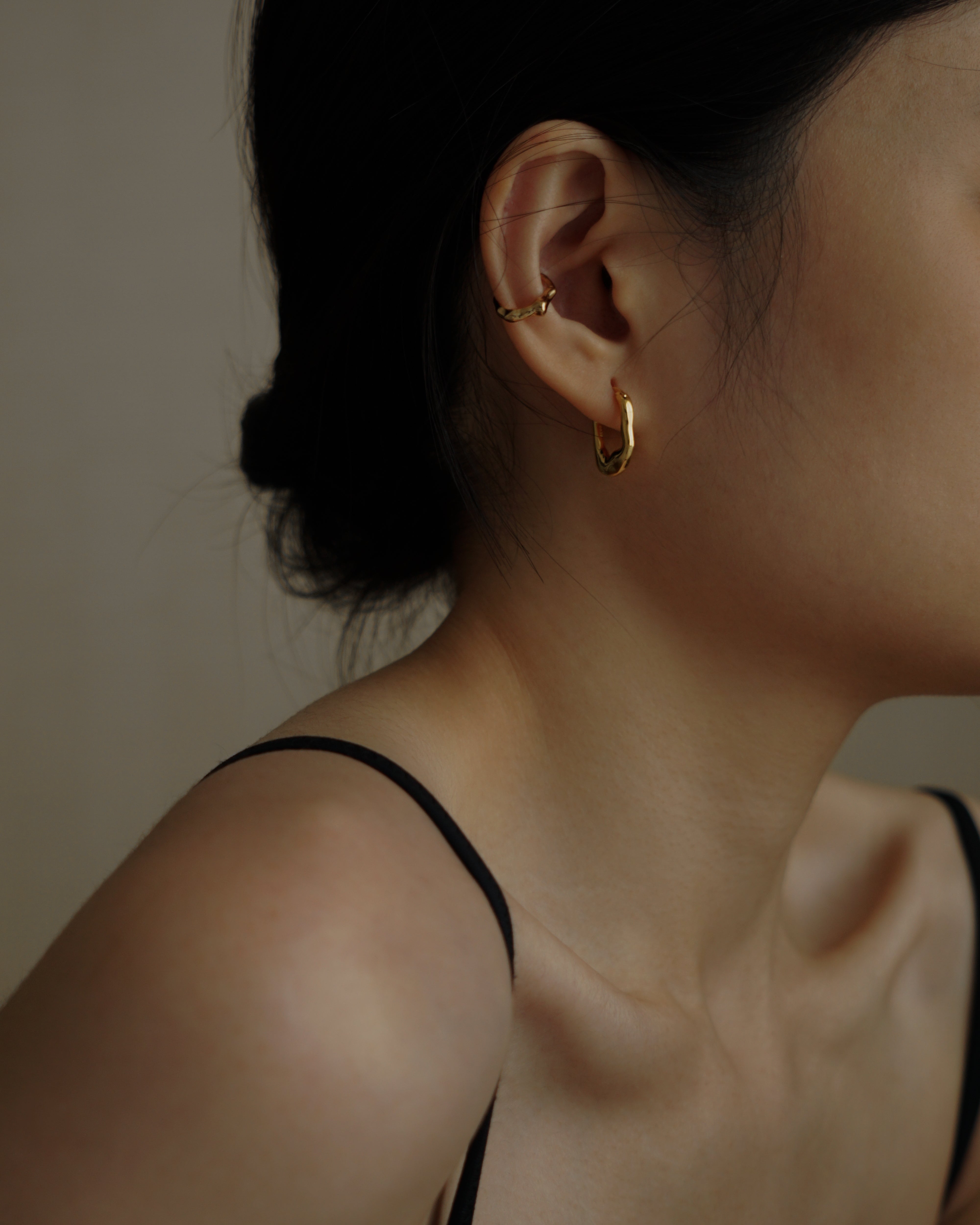 Una Flat Irregular Hoop Earrings