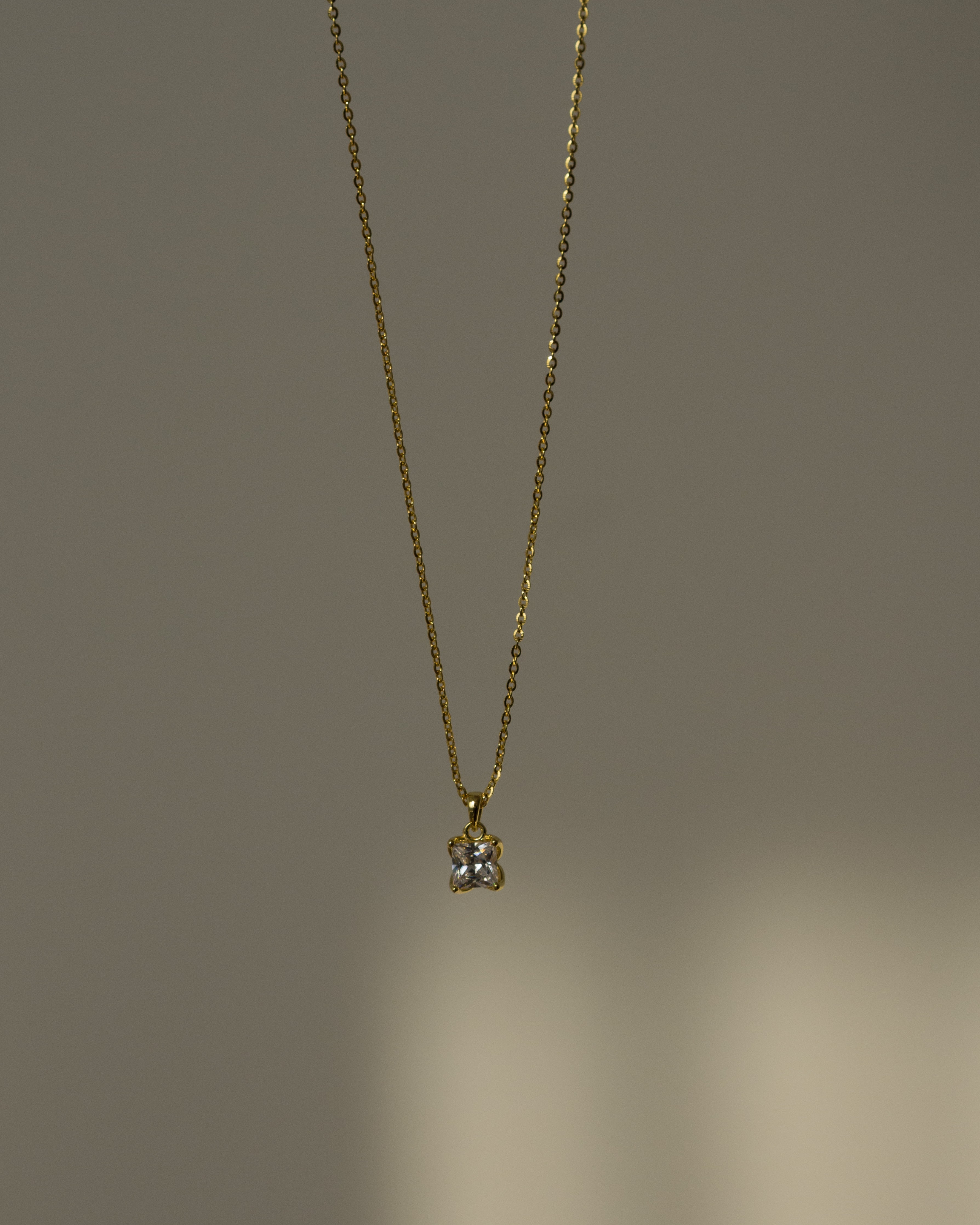 Katrya Square Diamond Pendant Necklace