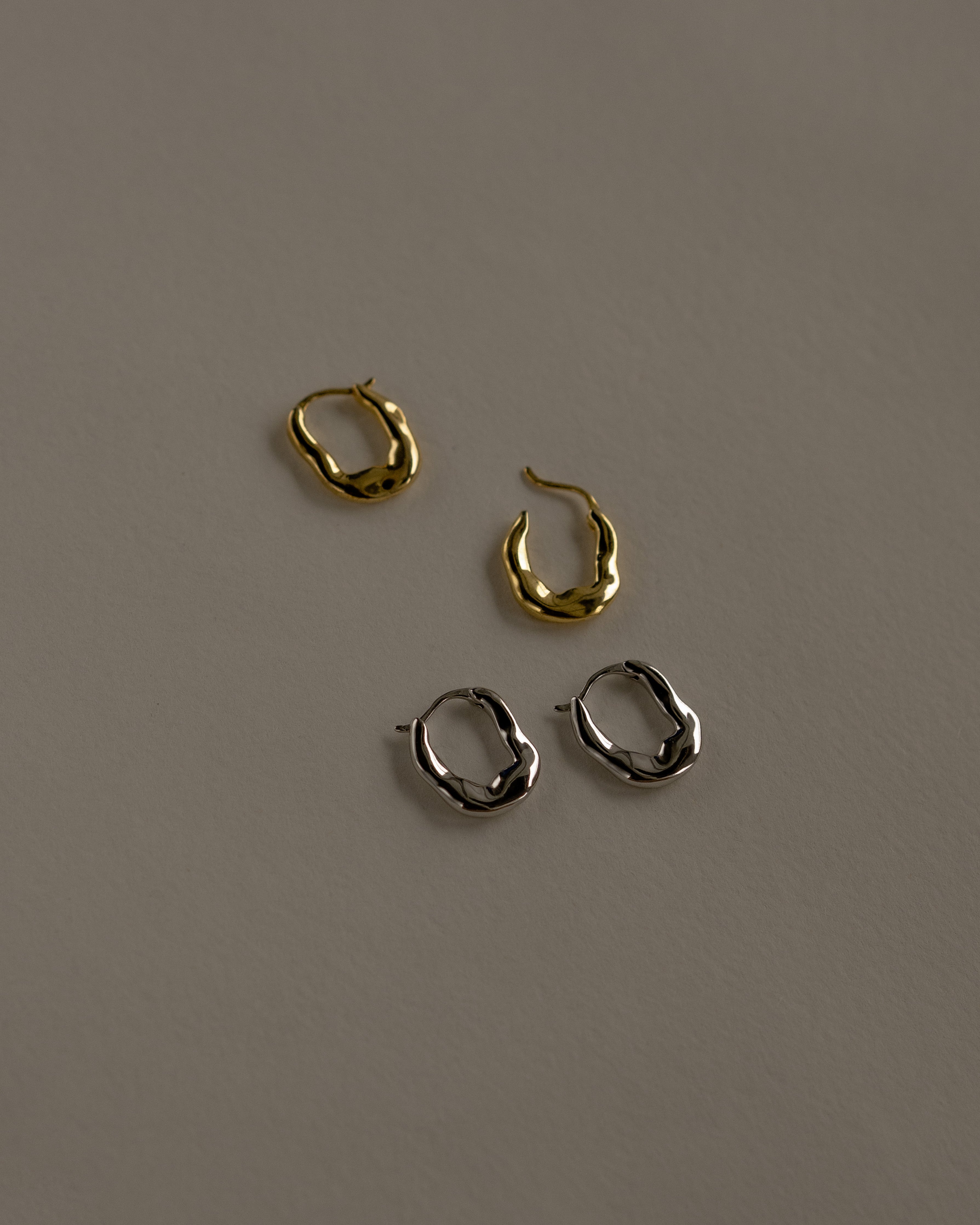 Una Flat Irregular Hoop Earrings