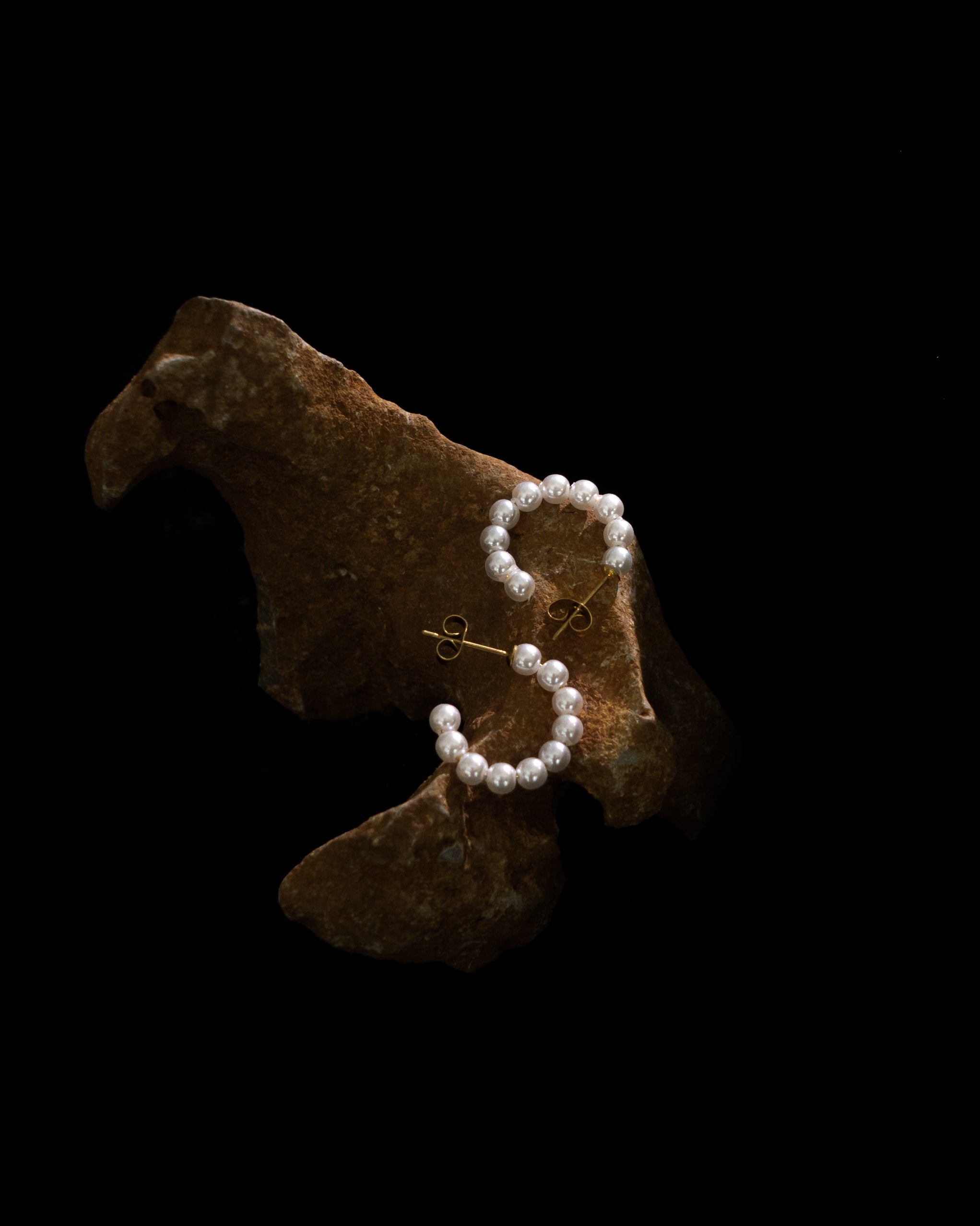 Pixie Mini Crystal Pearl Hoop Earrings