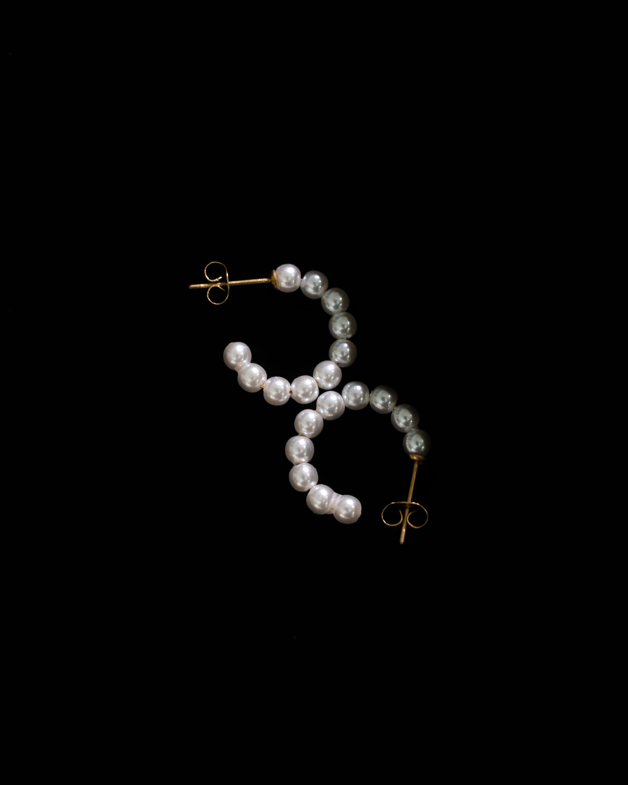 Pixie Mini Crystal Pearl Hoop Earrings