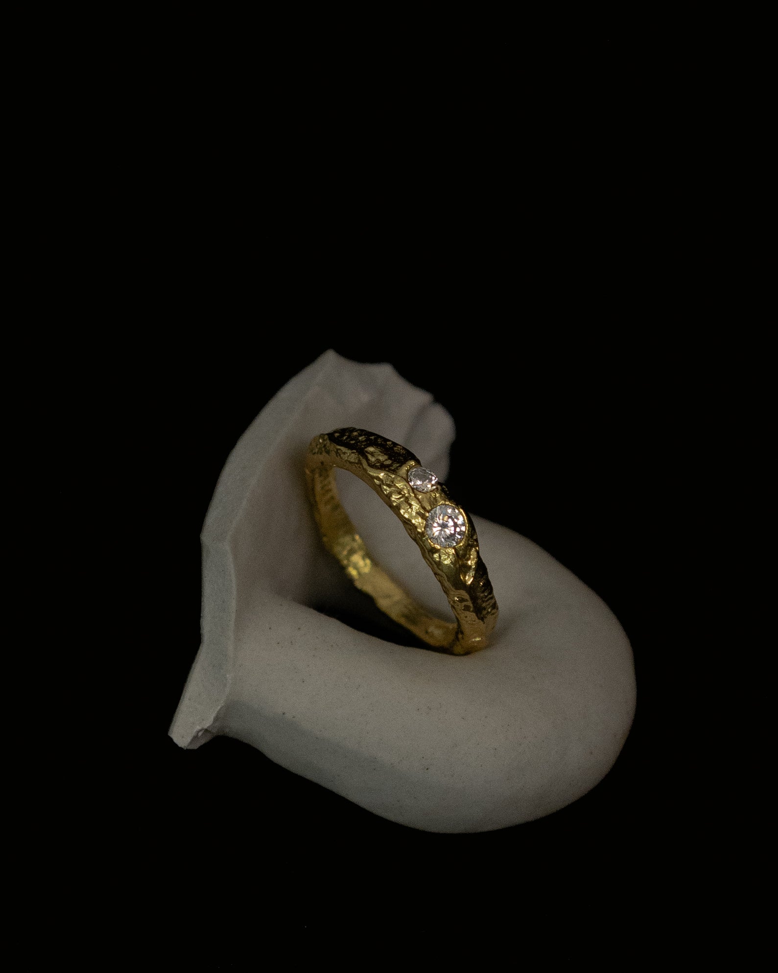 Trixie Rustic Hammered Diamond Ring