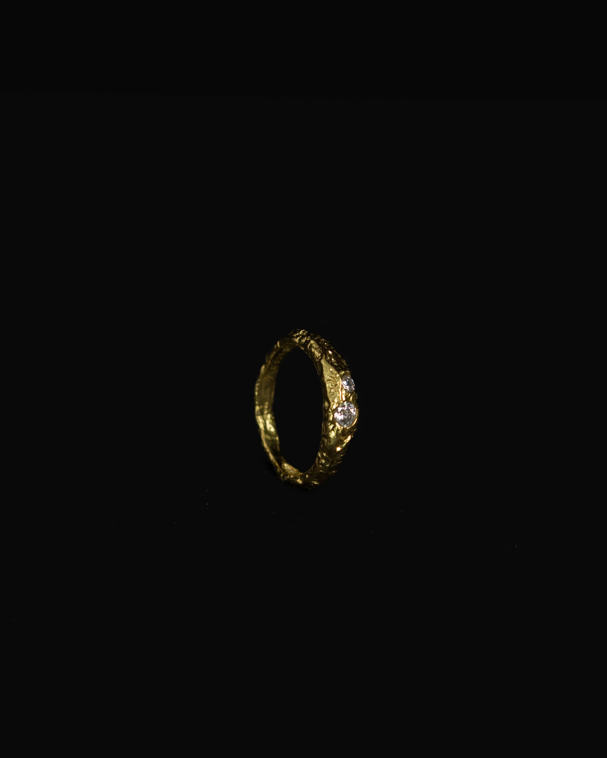 Trixie Rustic Hammered Diamond Ring