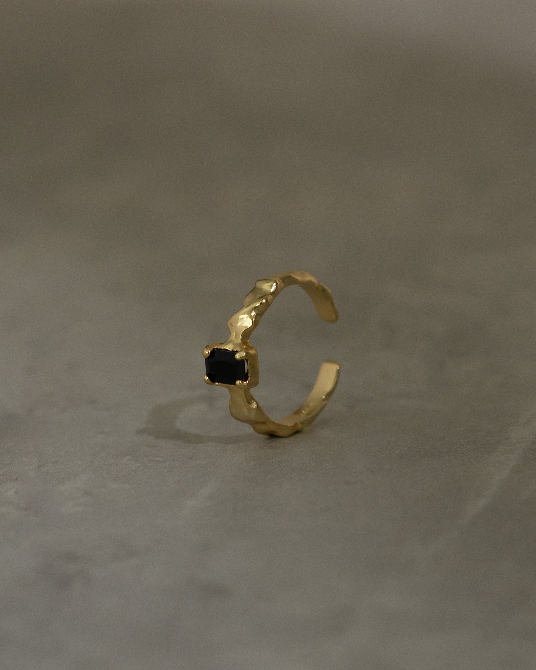 Brie Black Baguette Diamond Ring