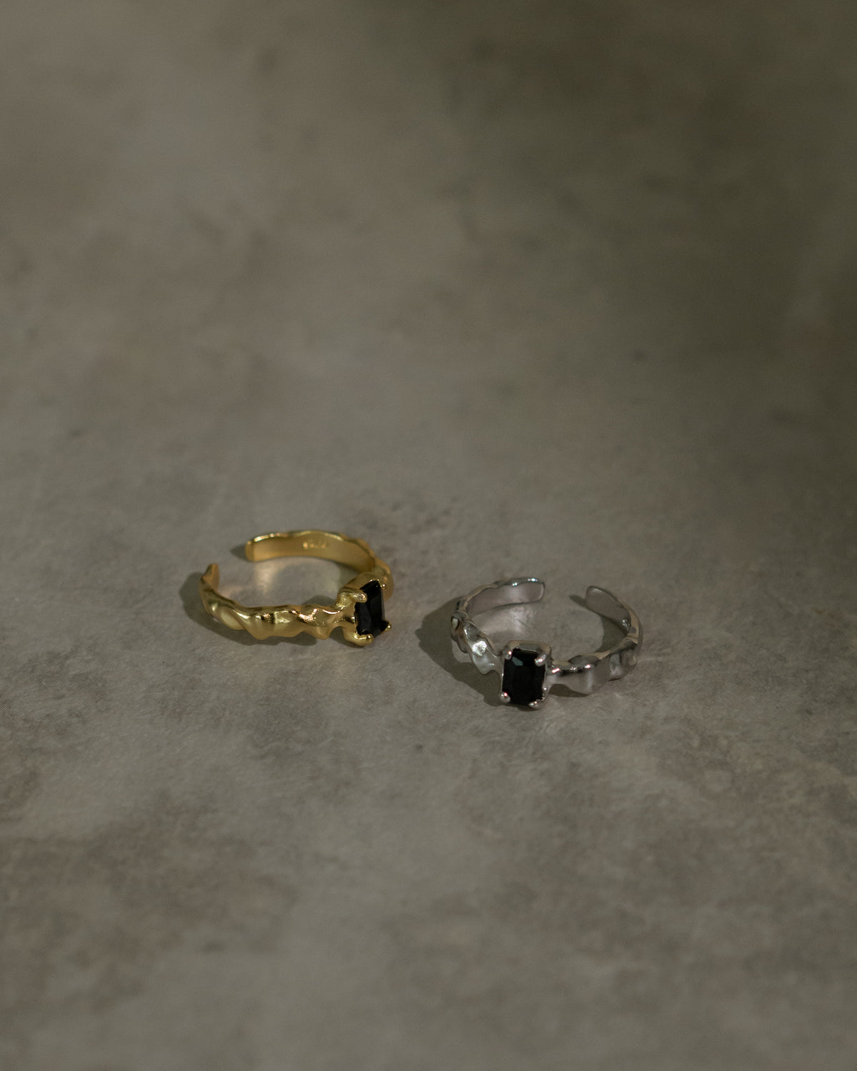 Brie Black Baguette Diamond Ring