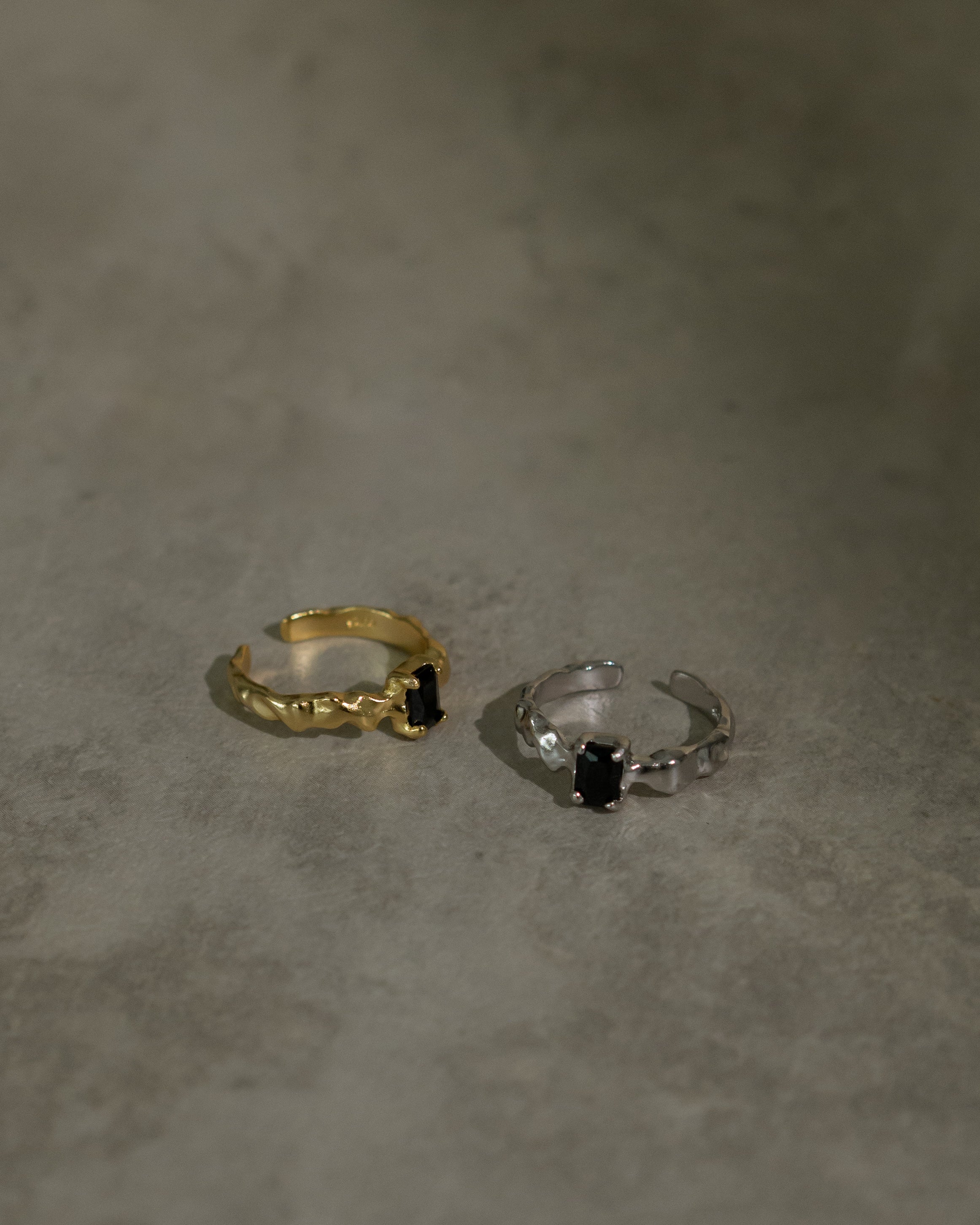 Brie Black Baguette Diamond Ring
