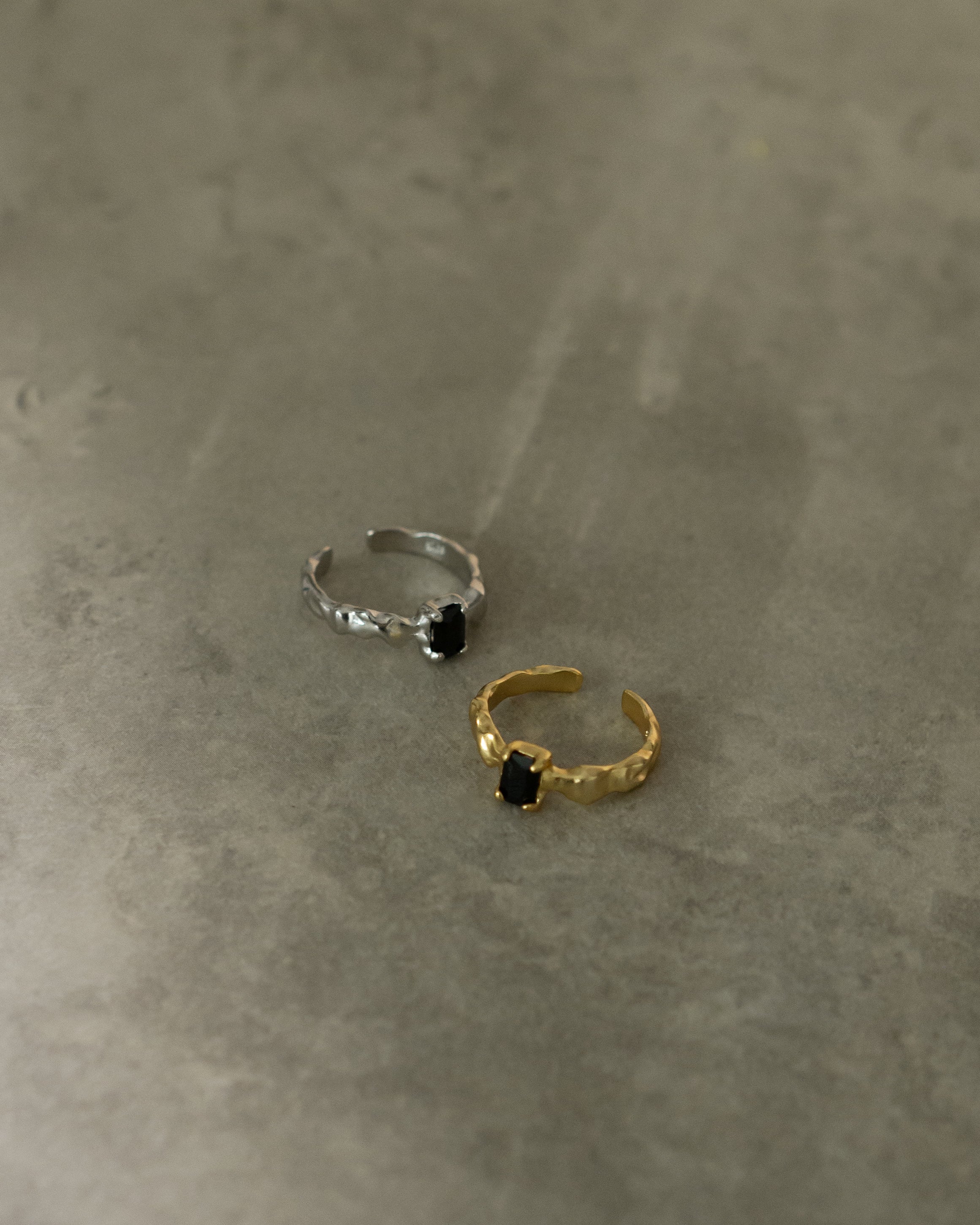 Brie Black Baguette Diamond Ring