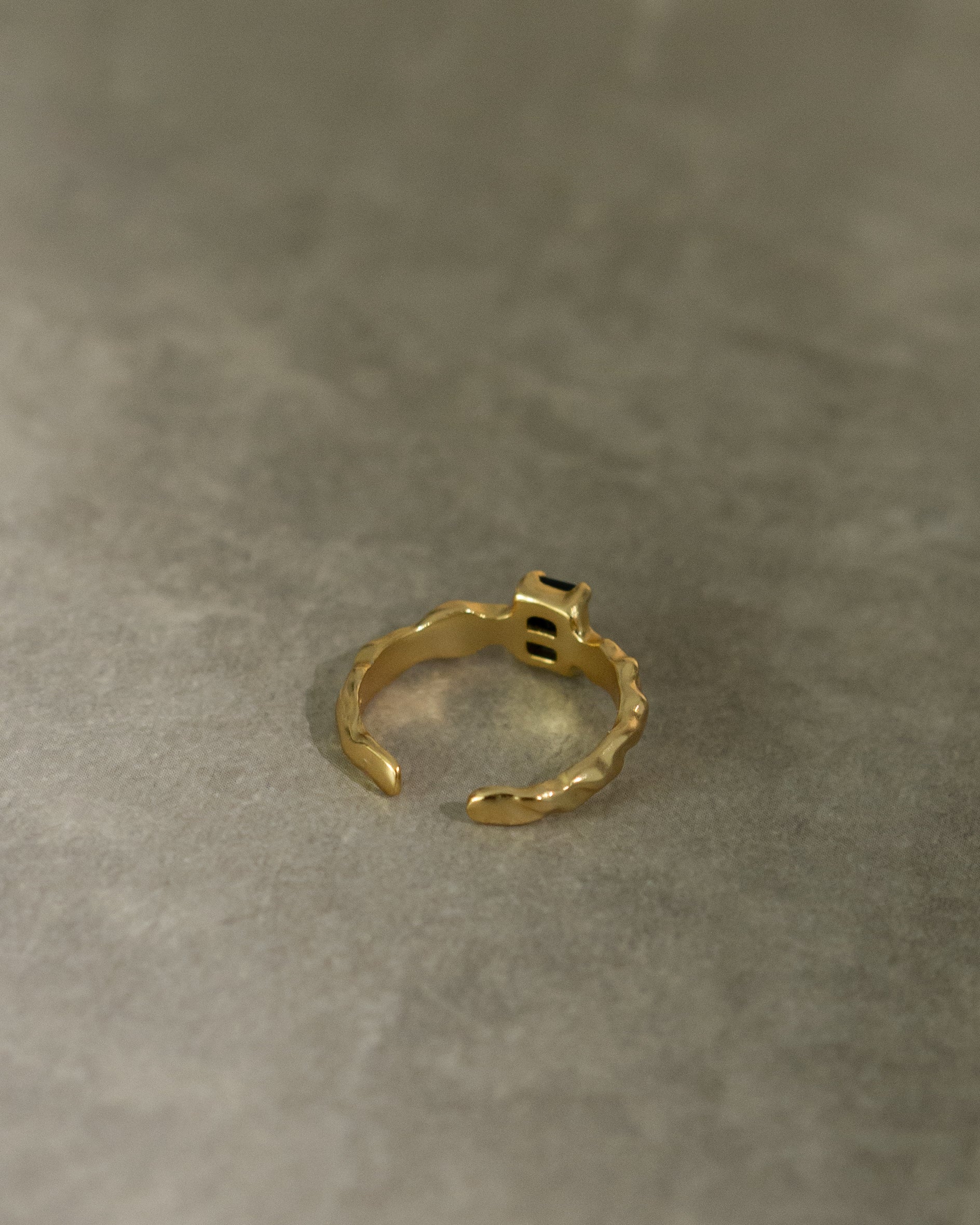 Brie Black Baguette Diamond Ring