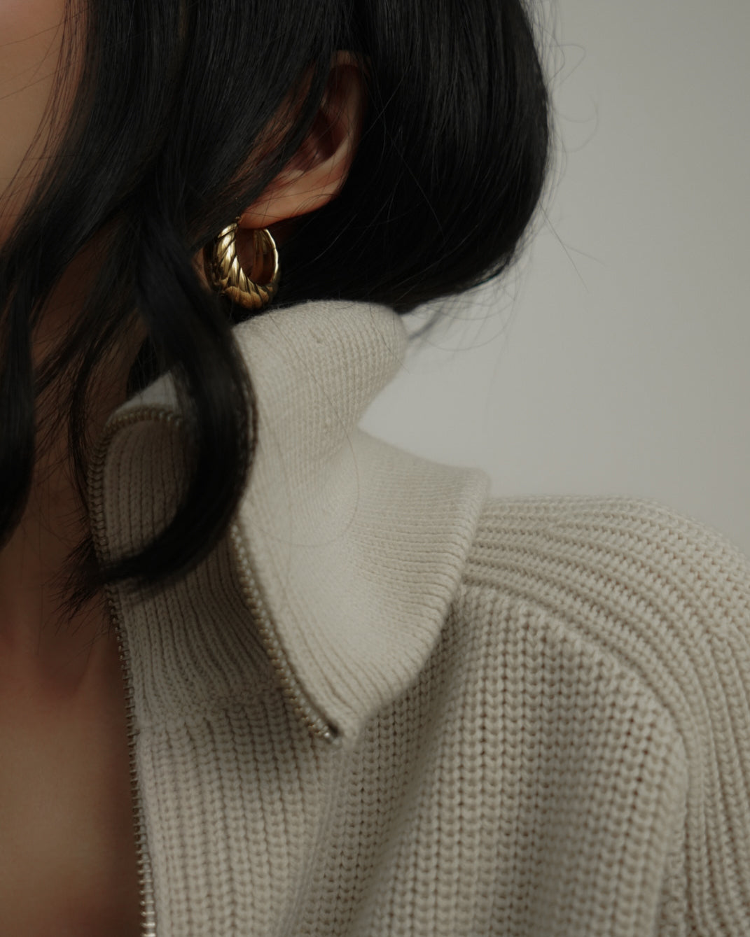 Zaila Croissant Bold Hoop Earrings