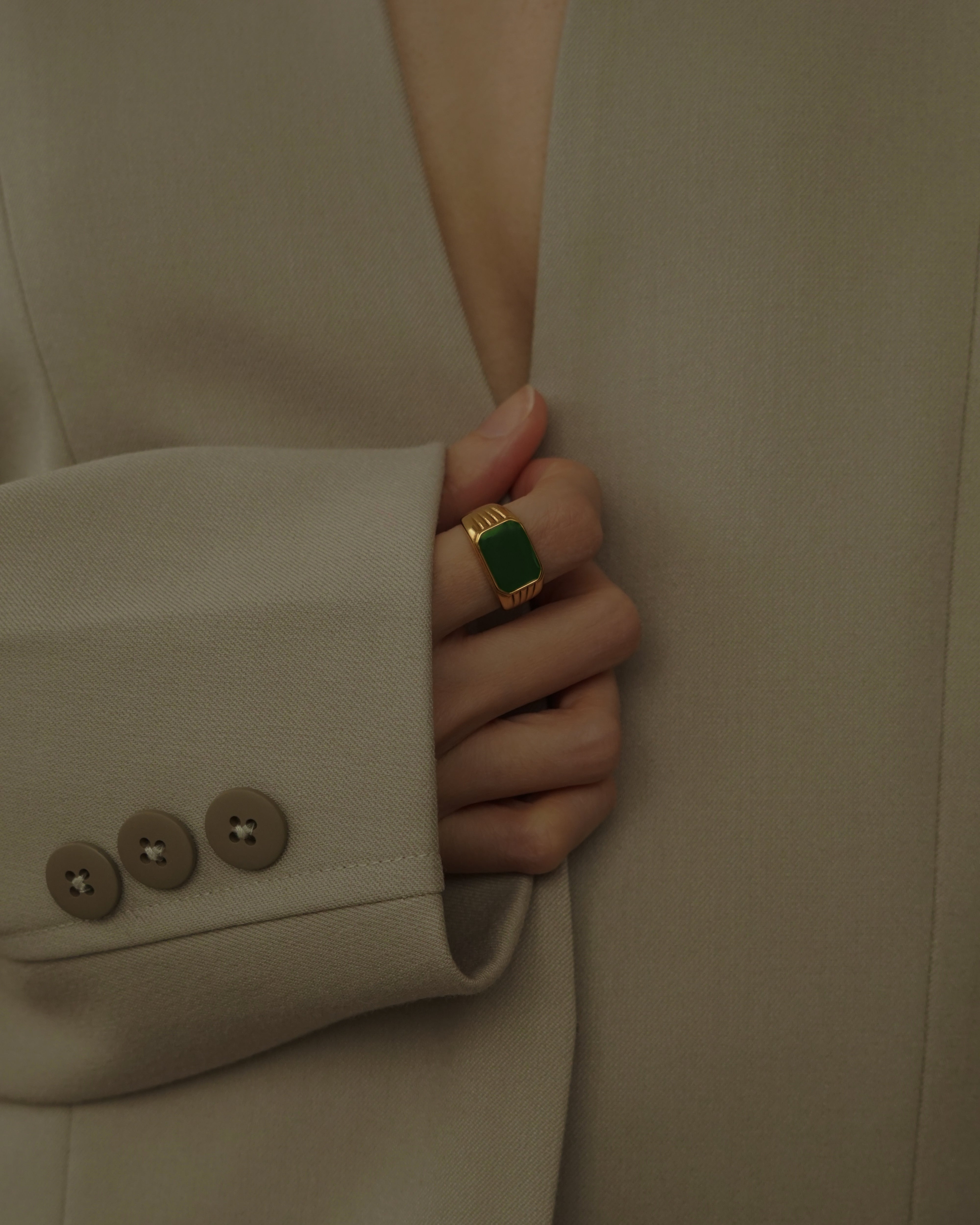 Giada Green Signet Ring
