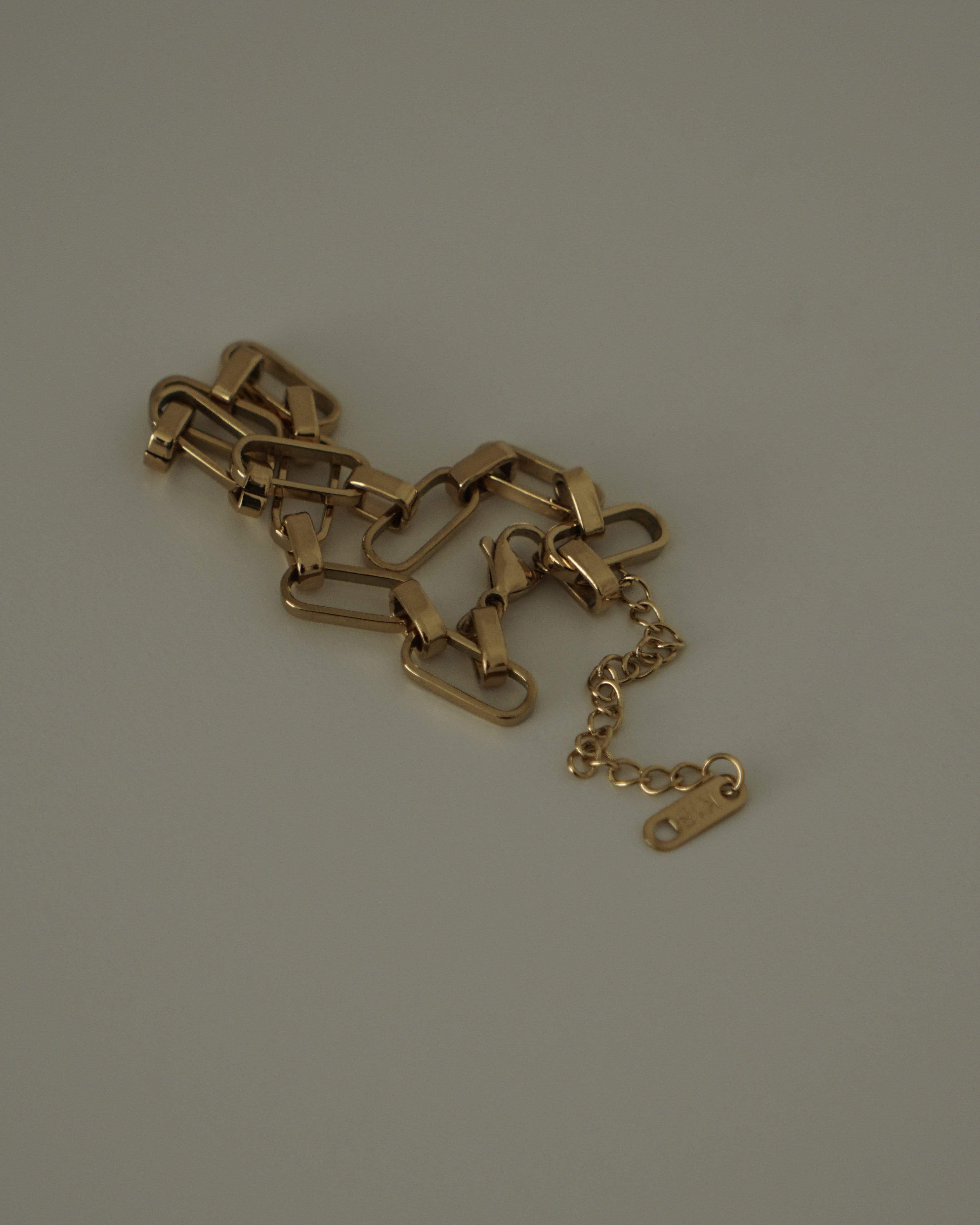 MYJN Bracelets 18K Gold Stainless Steel Kana Bold Chain Bracelet