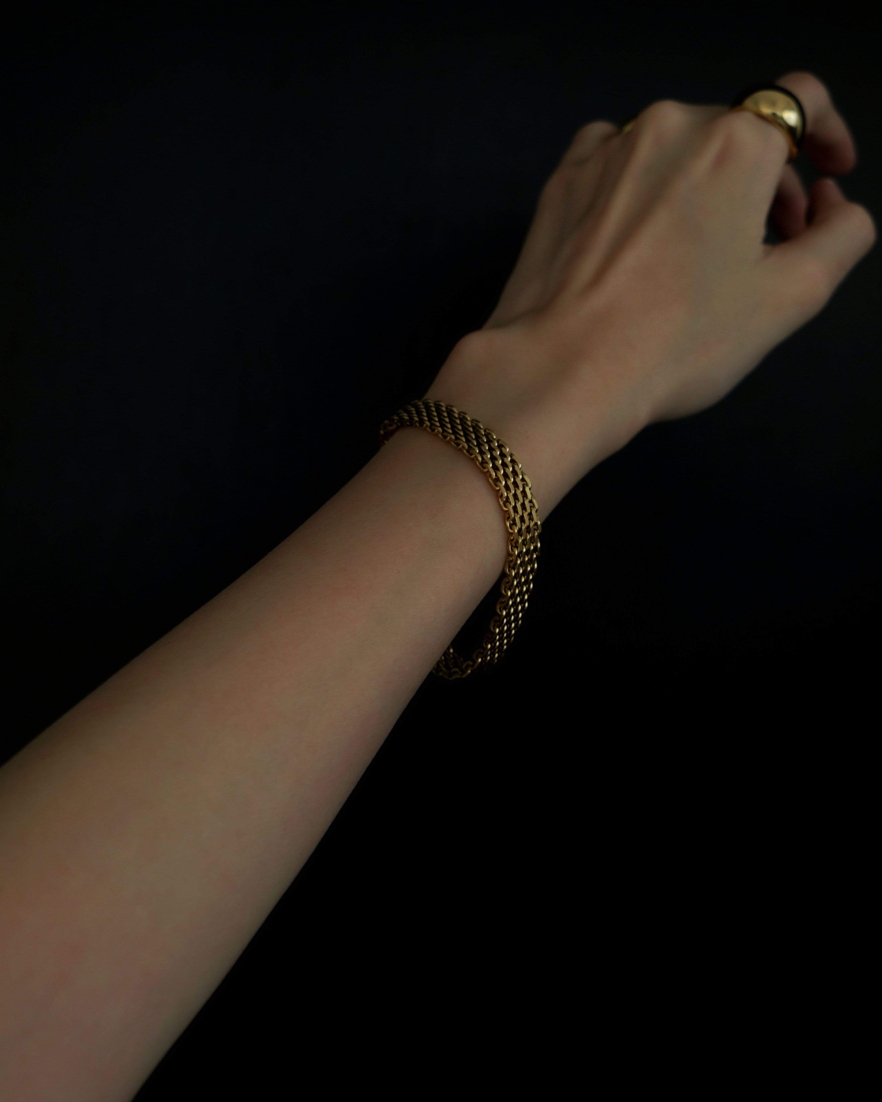 MYJN Bracelets 18K Gold Stainless Steel Solene Flat Chain Bracelet