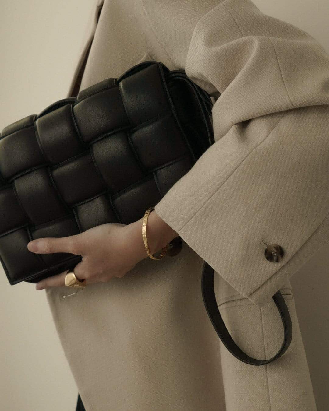 MYJN Bracelets Gold Vermeil Marissa Hammered Cuff Bangle