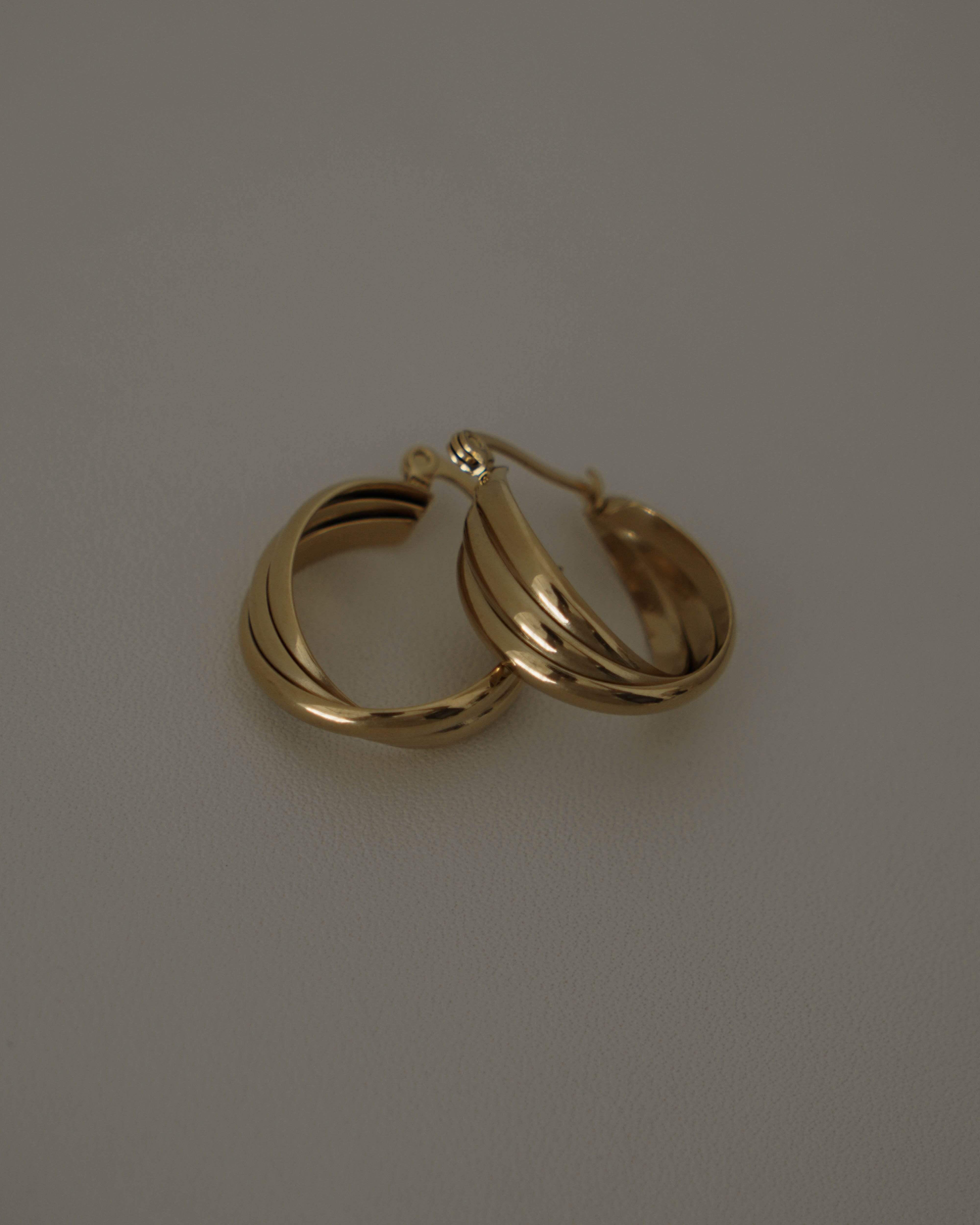 MYJN Earrings 18K Gold Stainless Steel Naia Trio Hoop Earrings