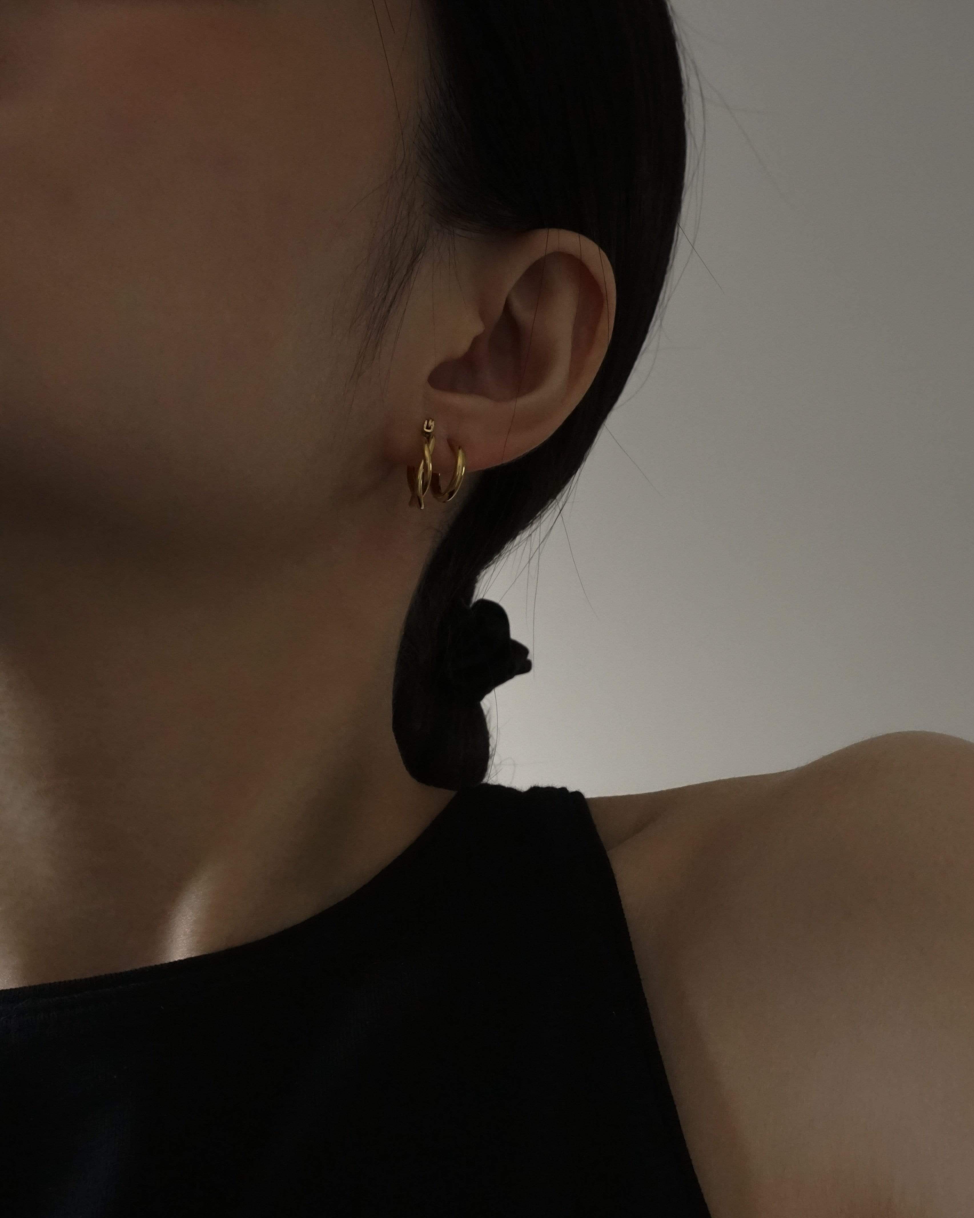 MYJN Earrings 18K Gold Stainless Steel Ollie Twisted Hoop Earrings