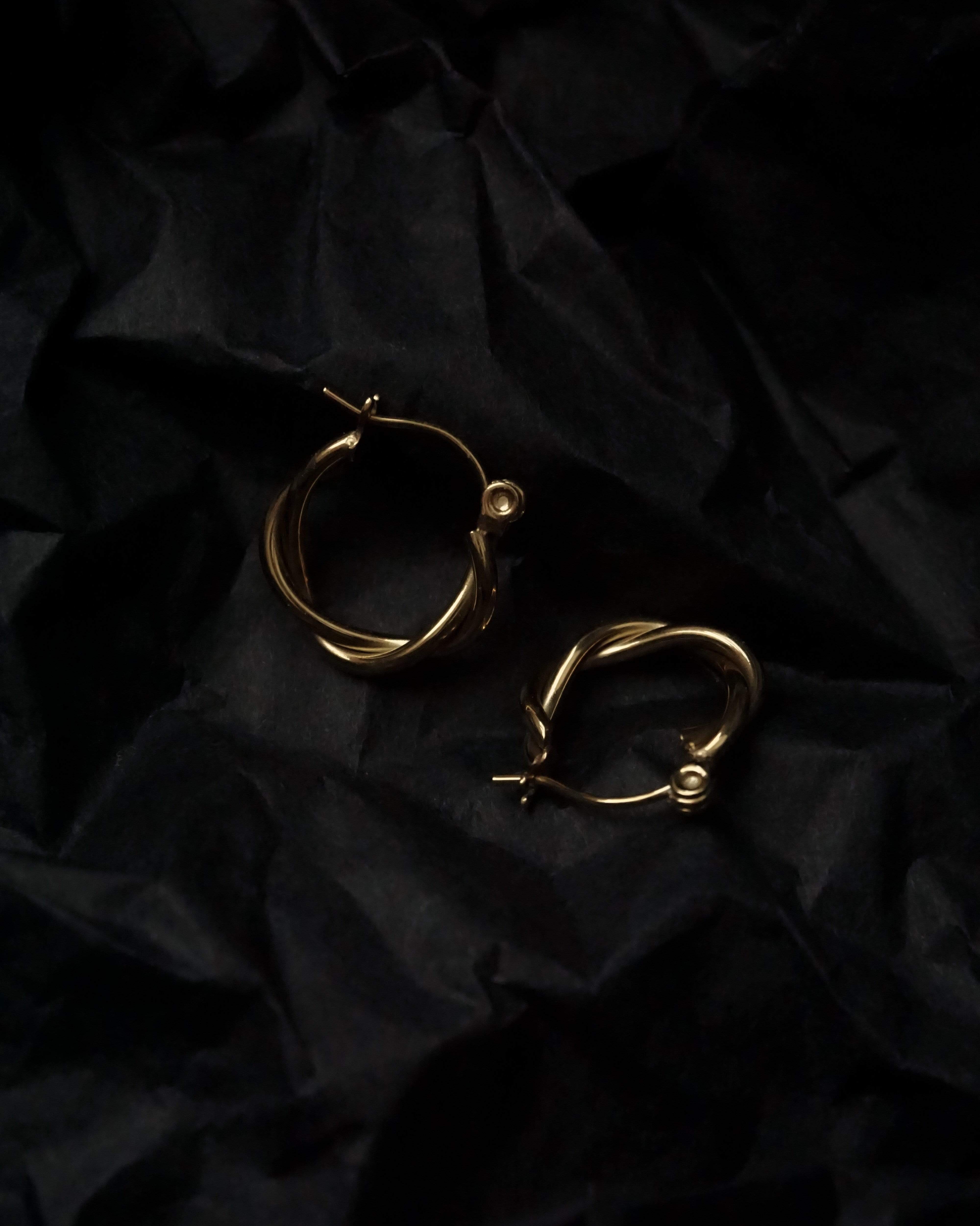MYJN Earrings 18K Gold Stainless Steel Ollie Twisted Hoop Earrings