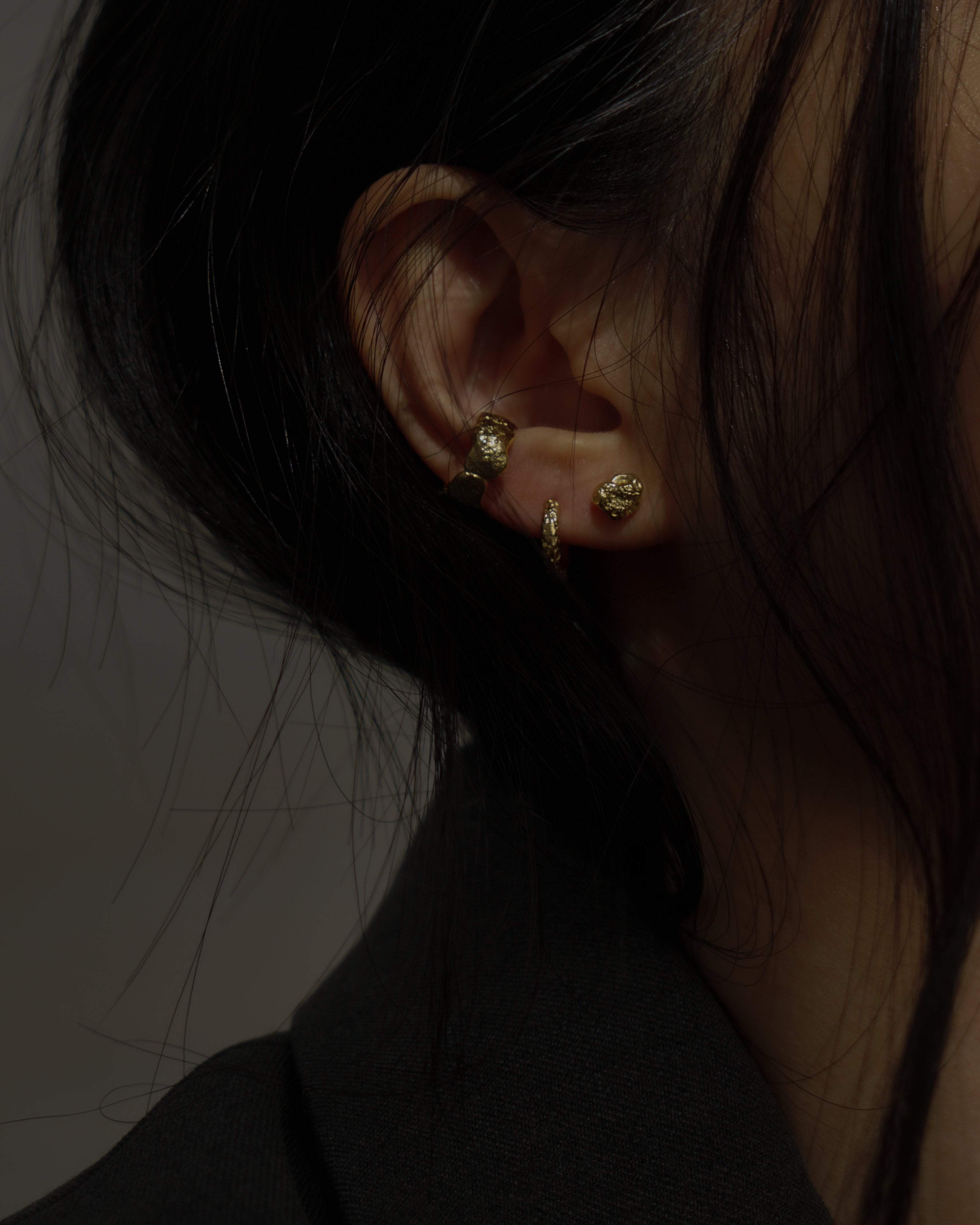MYJN Earrings Gold Vermeil Aia Gold Nuggets Stud Earrings