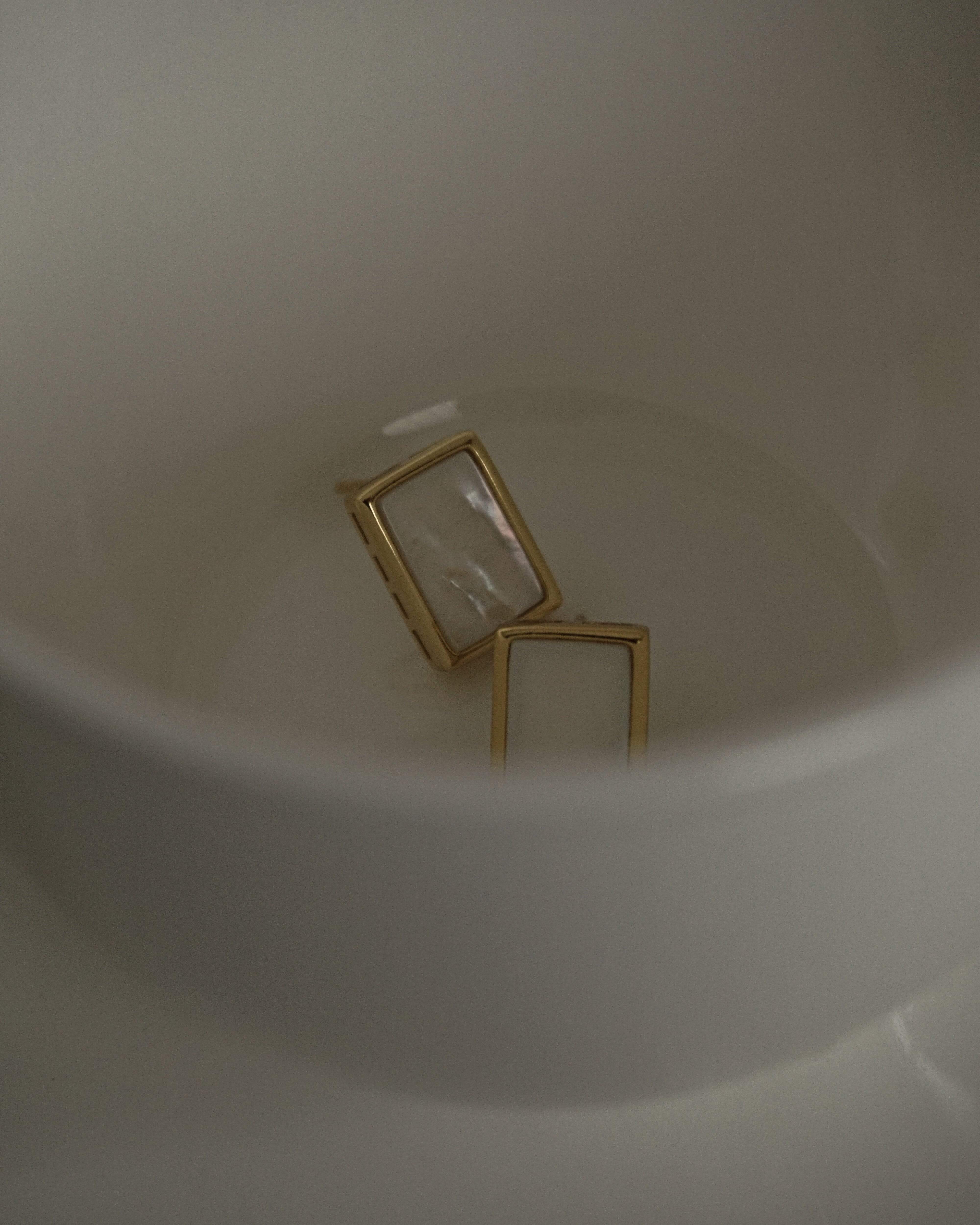 MYJN Earrings Gold Vermeil Beatha Mother of Pearl Stud Earring