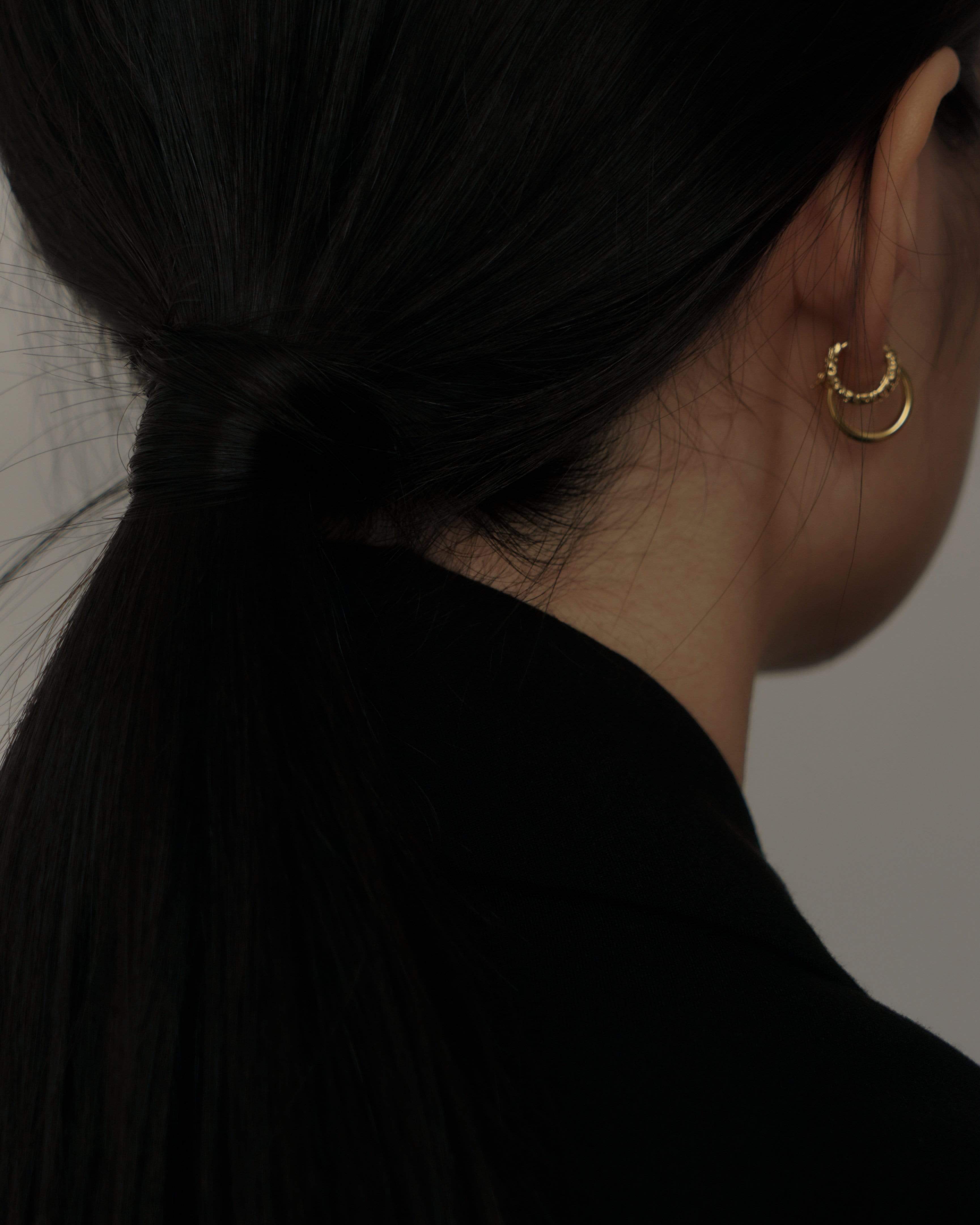 MYJN Earrings Gold Vermeil Inna Hammered Mini Hoop Earrings