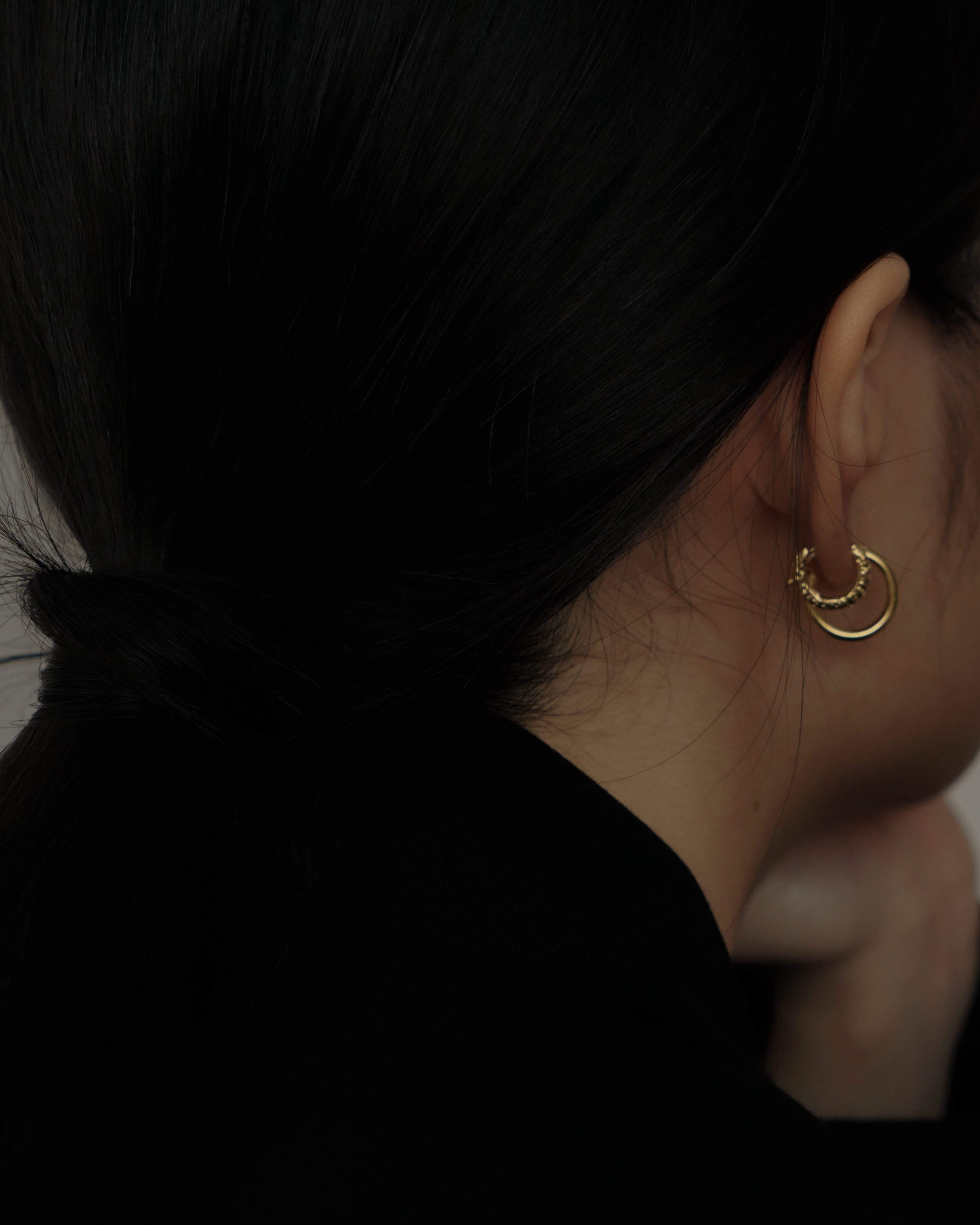 MYJN Earrings Gold Vermeil Inna Hammered Mini Hoop Earrings