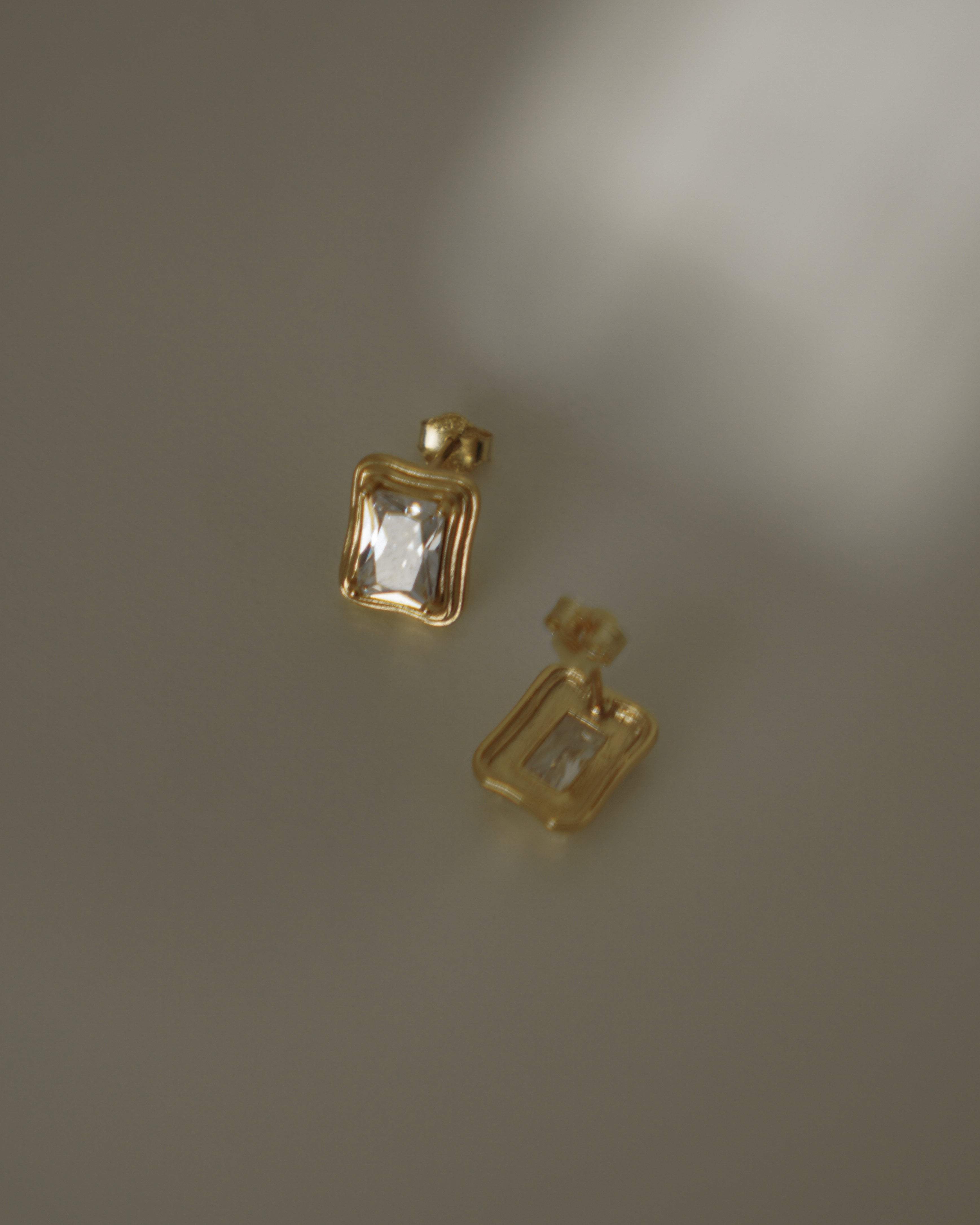 MYJN Earrings Sienna Baguette Diamond Stud Earrings