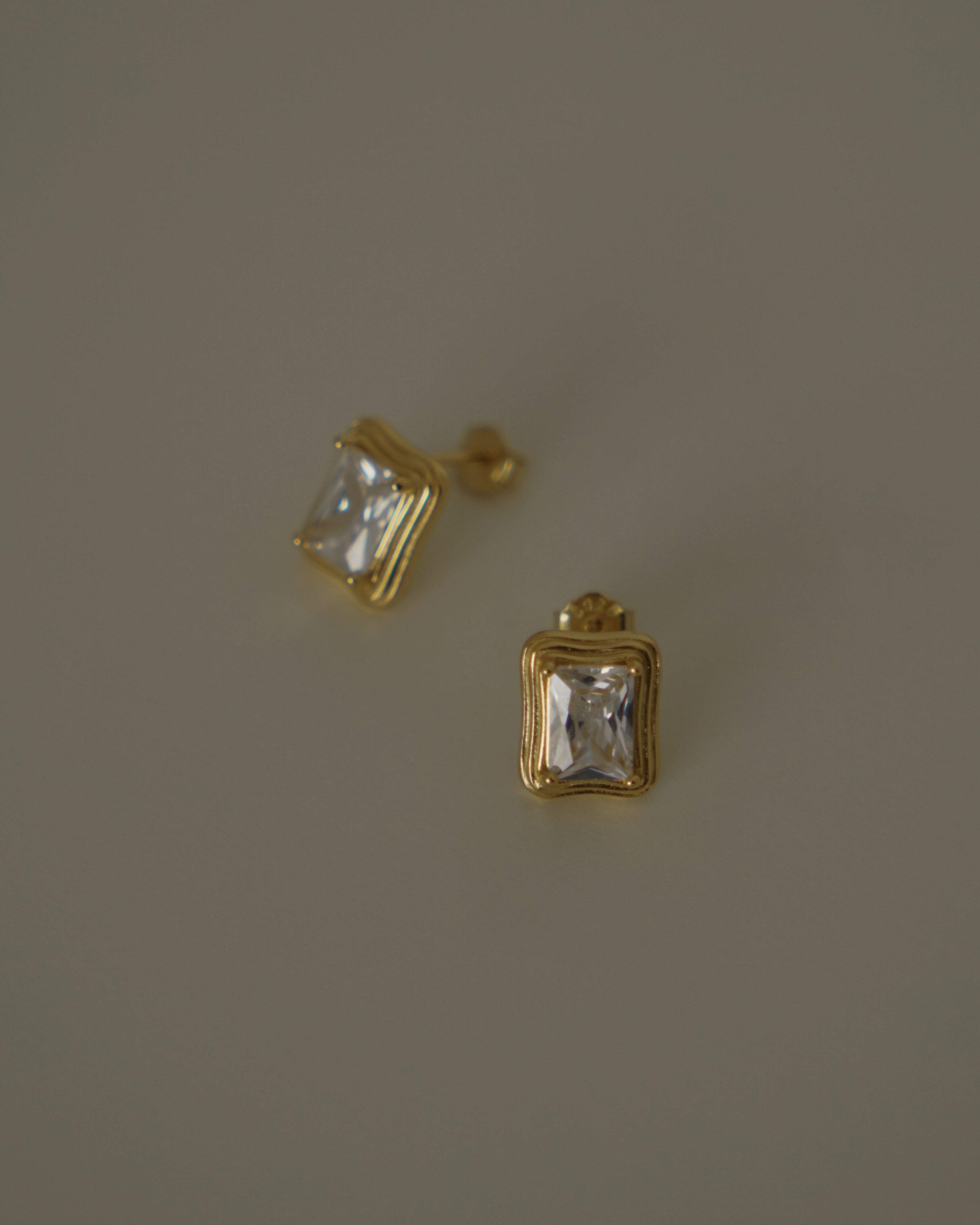 MYJN Earrings Sienna Baguette Diamond Stud Earrings