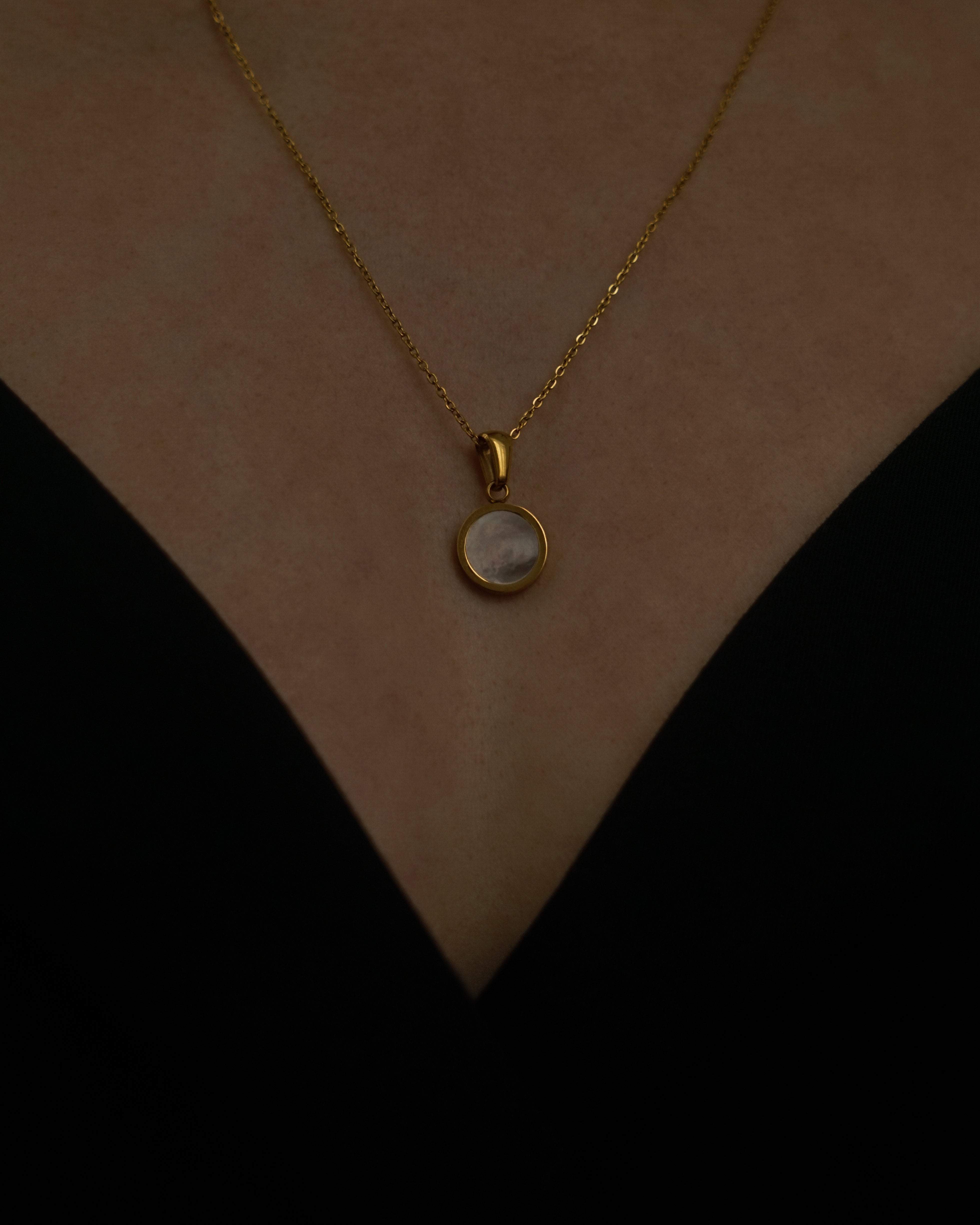 MYJN Necklaces 18K Gold Stainless Steel Karina Mother Of Pearl Necklace