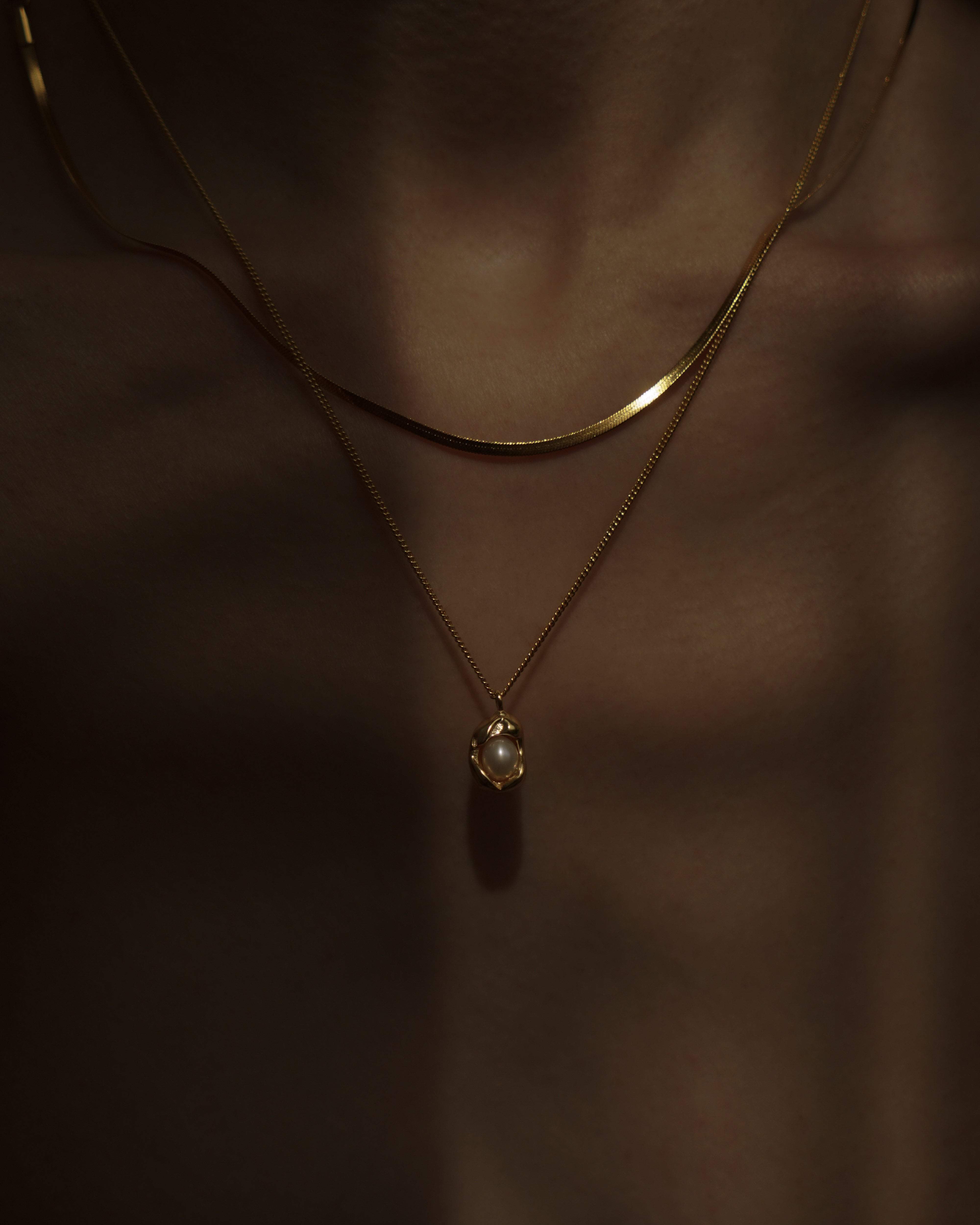 MYJN Necklaces Gold Vermeil Marta Pearl Pendant Necklace