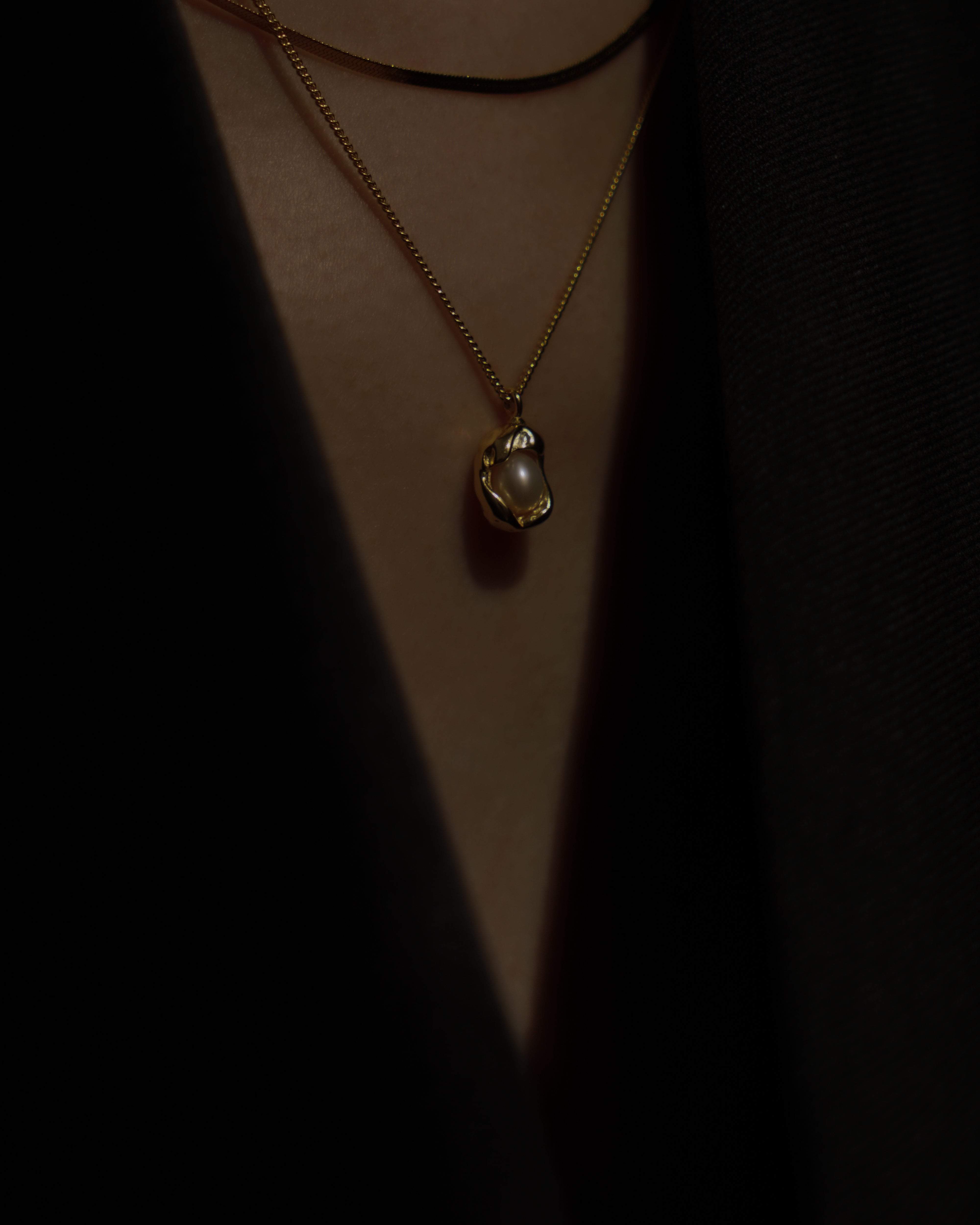 MYJN Necklaces Gold Vermeil Marta Pearl Pendant Necklace