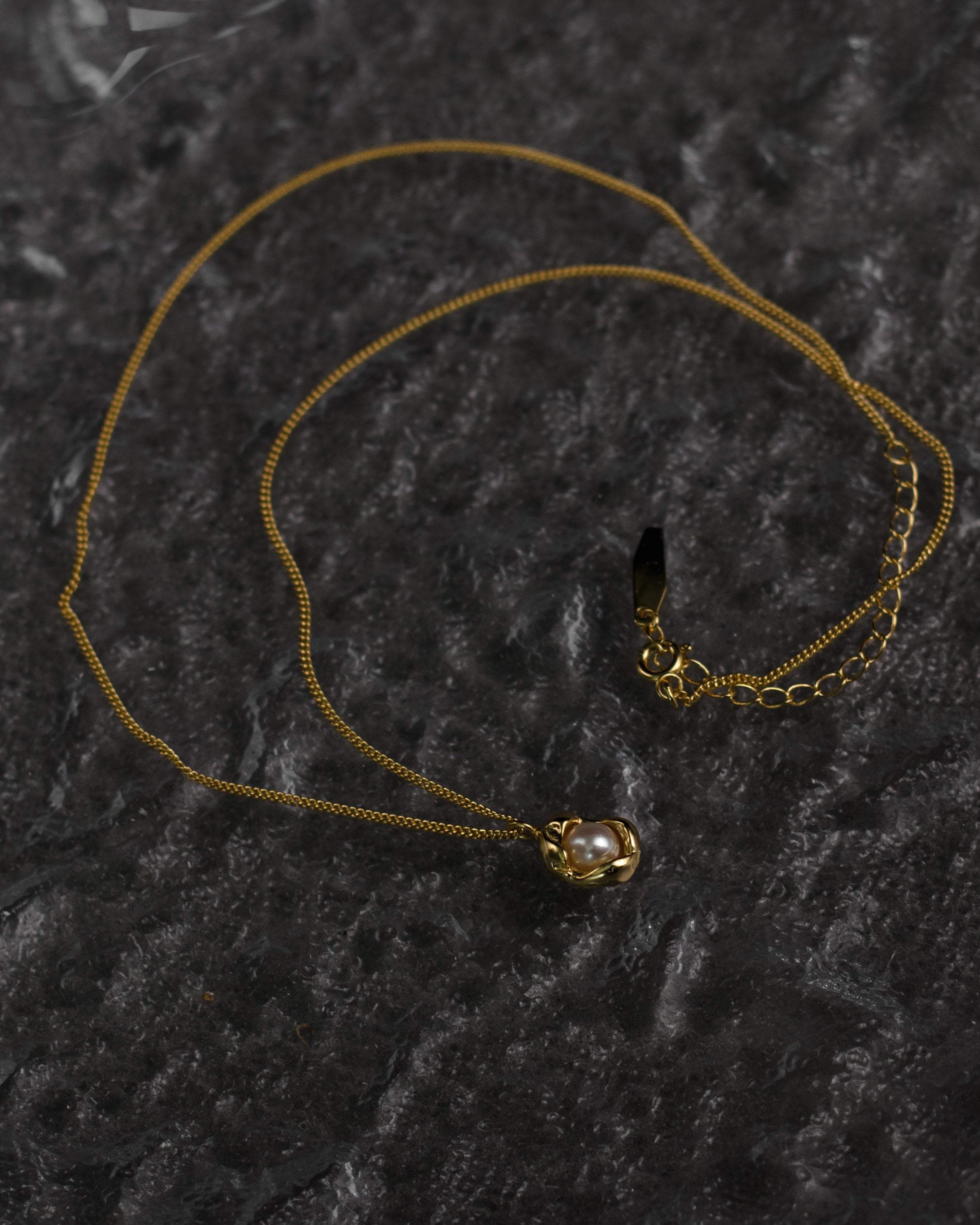 MYJN Necklaces Gold Vermeil Marta Pearl Pendant Necklace