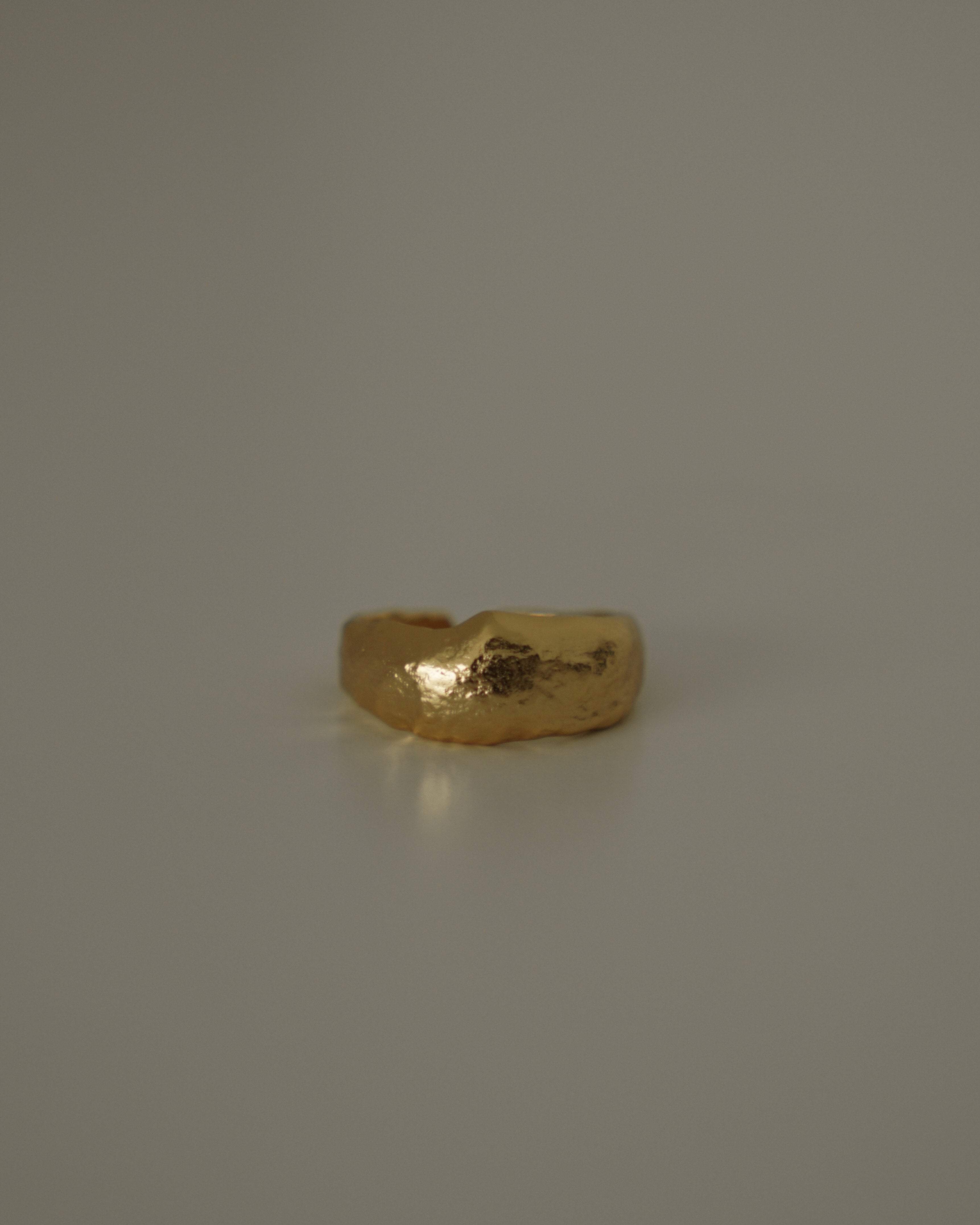 MYJN Rings Gold Vermeil Adepa Hammered Dome Ring