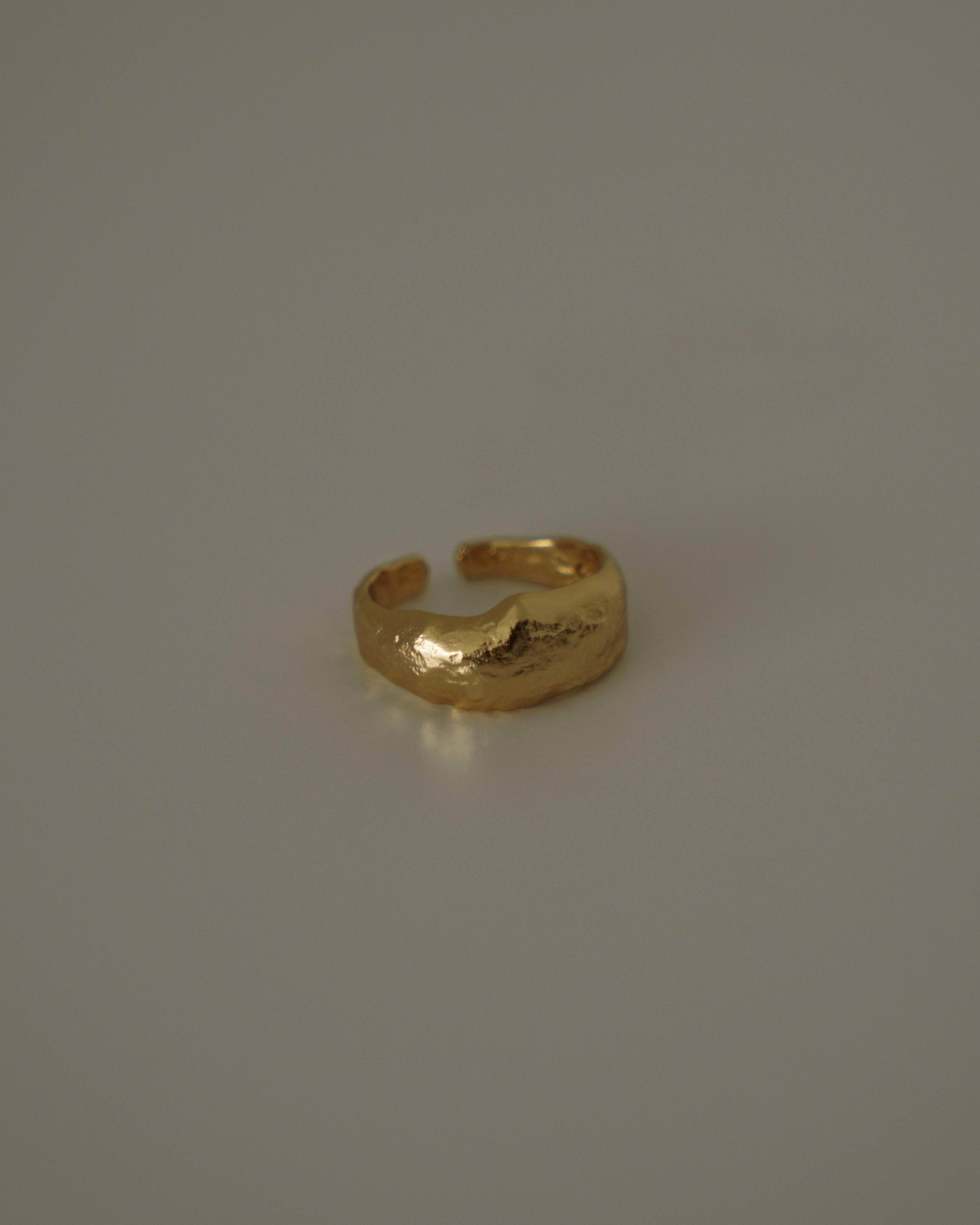 MYJN Rings Gold Vermeil Adepa Hammered Dome Ring