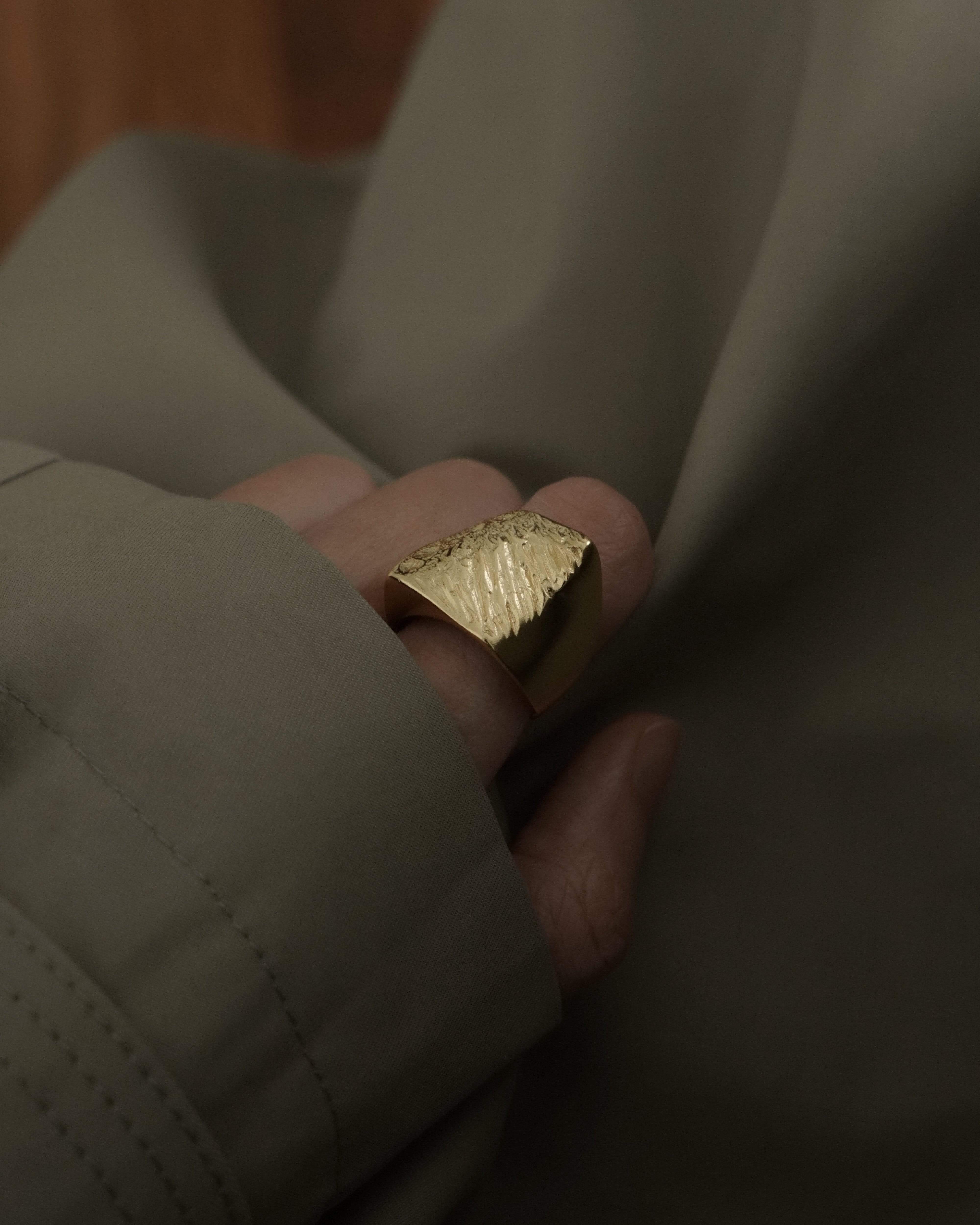 MYJN Rings Gold Vermeil Llyr Bold Signet Ring