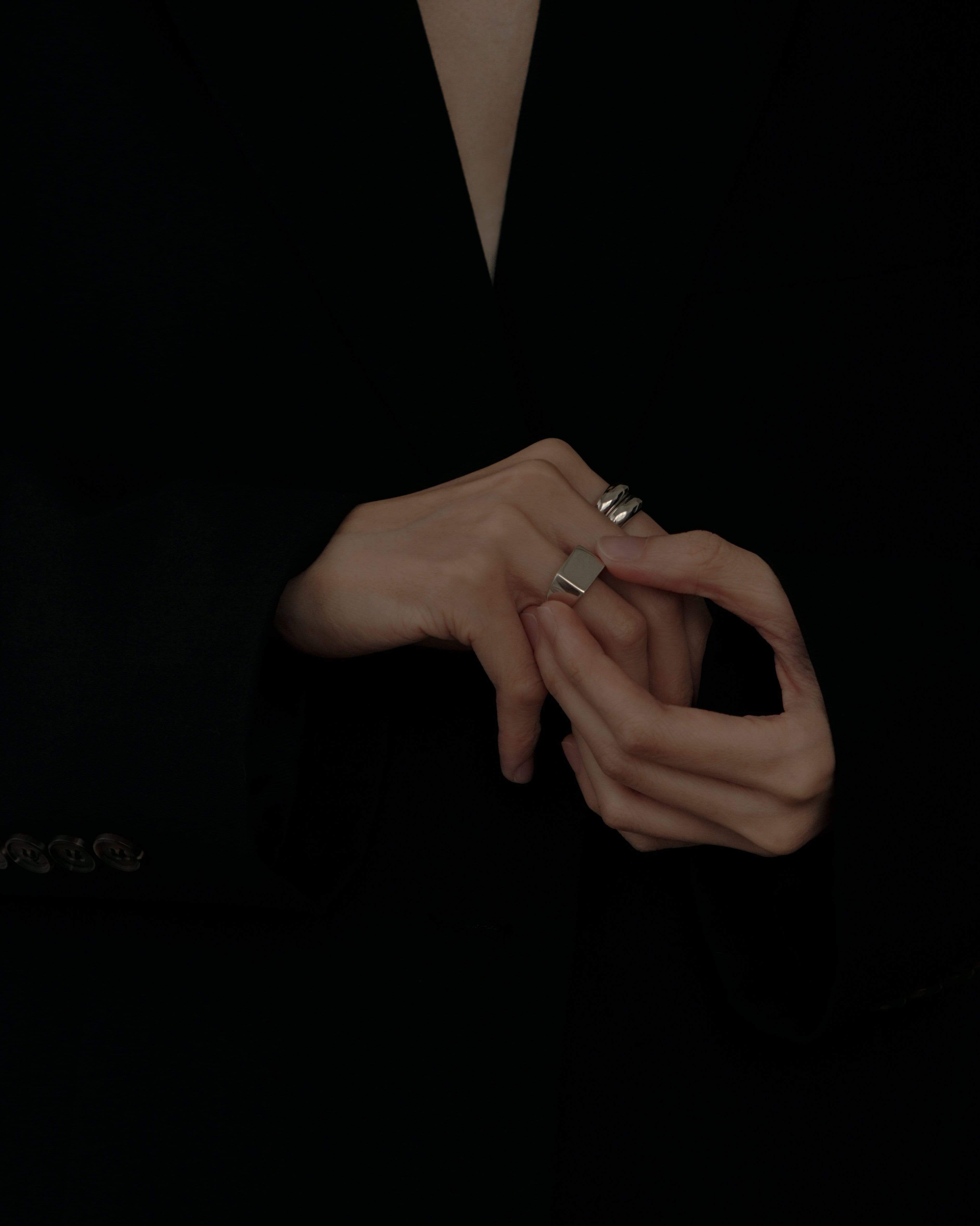 MYJN Rings Sterling Silver Stelia Signet Ring