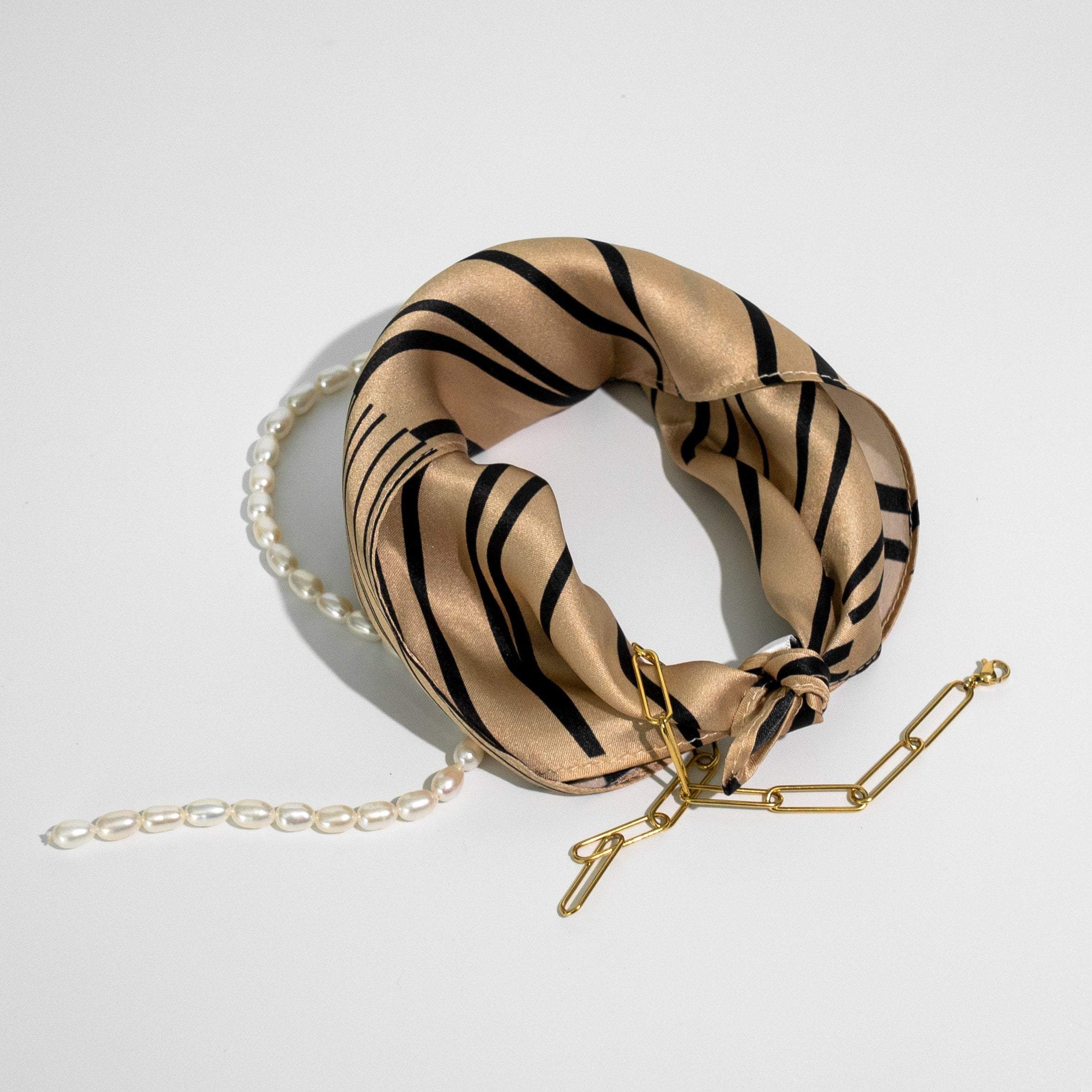 MYJN Scarf Warm Sand Silk Mouchoir