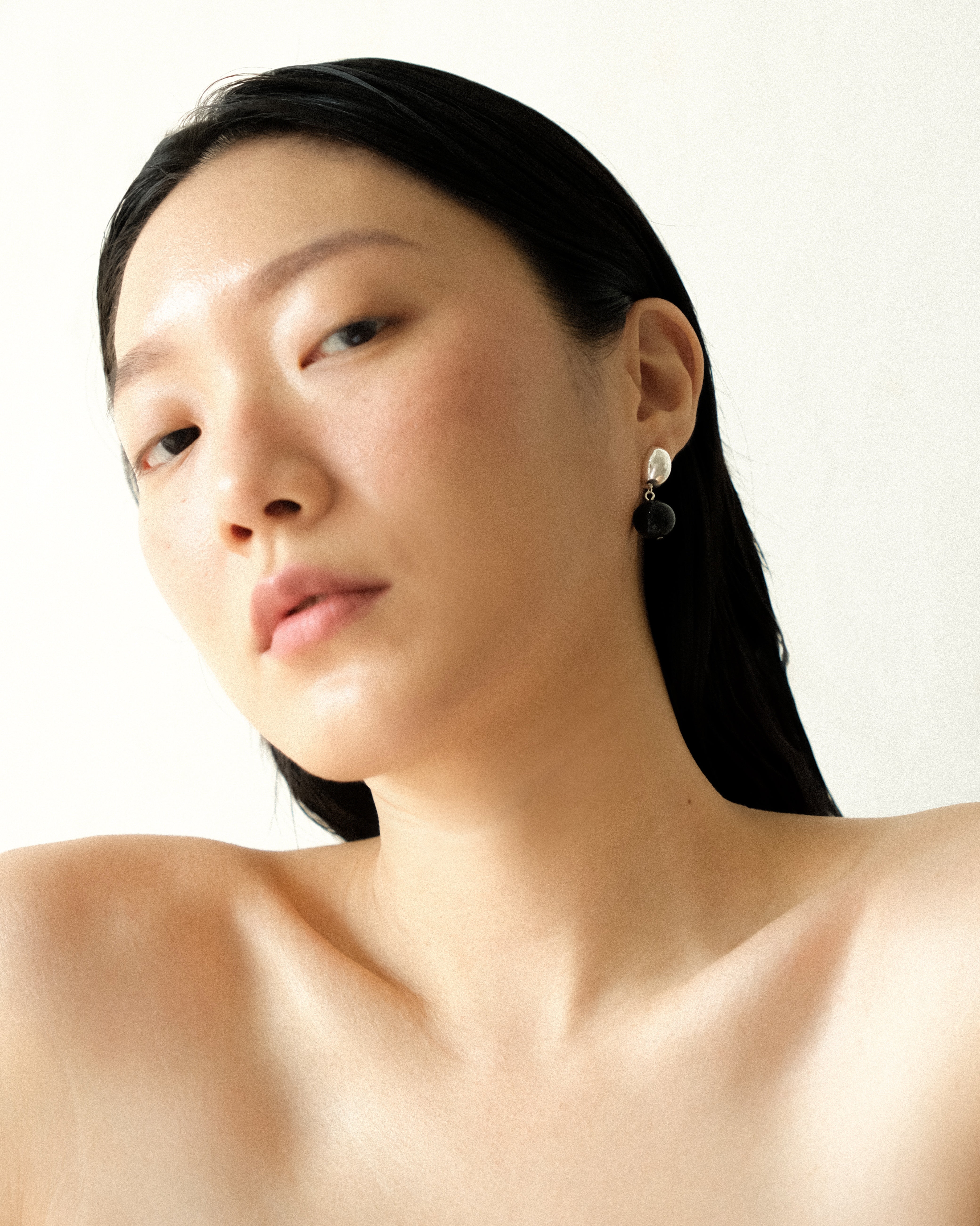 Teha Onyx Bobble Dangle Stud Earrings