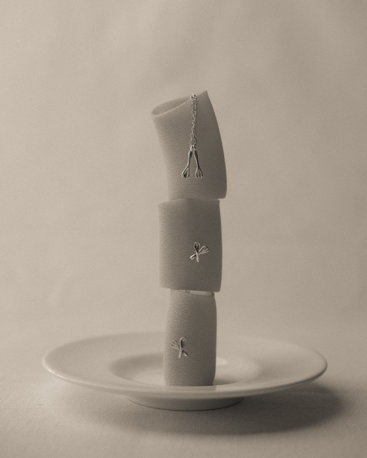 George Tiny Fork and Spoon Crossover Stud Earrings