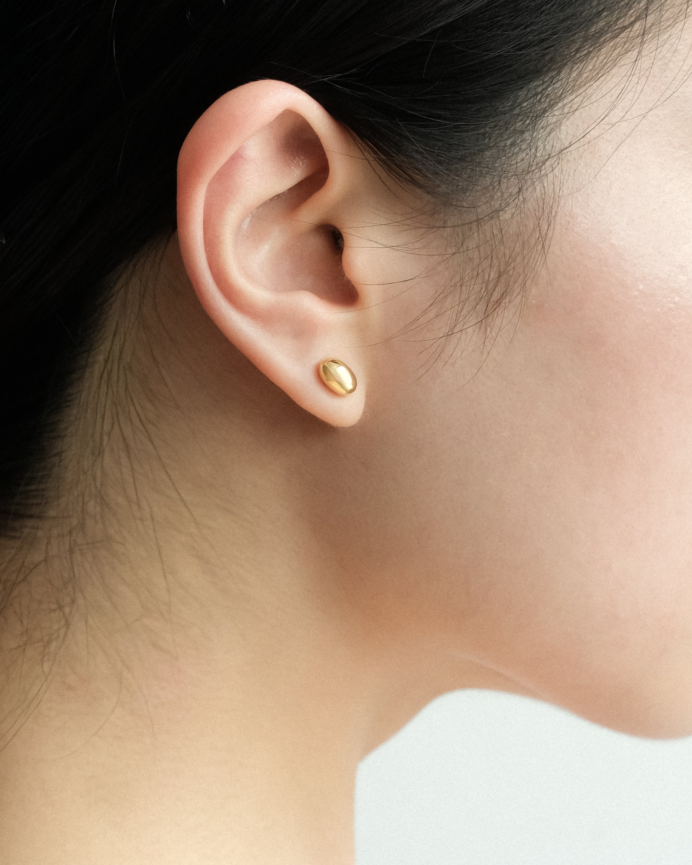 Tiny Rye Dome Egg Stud Earrings