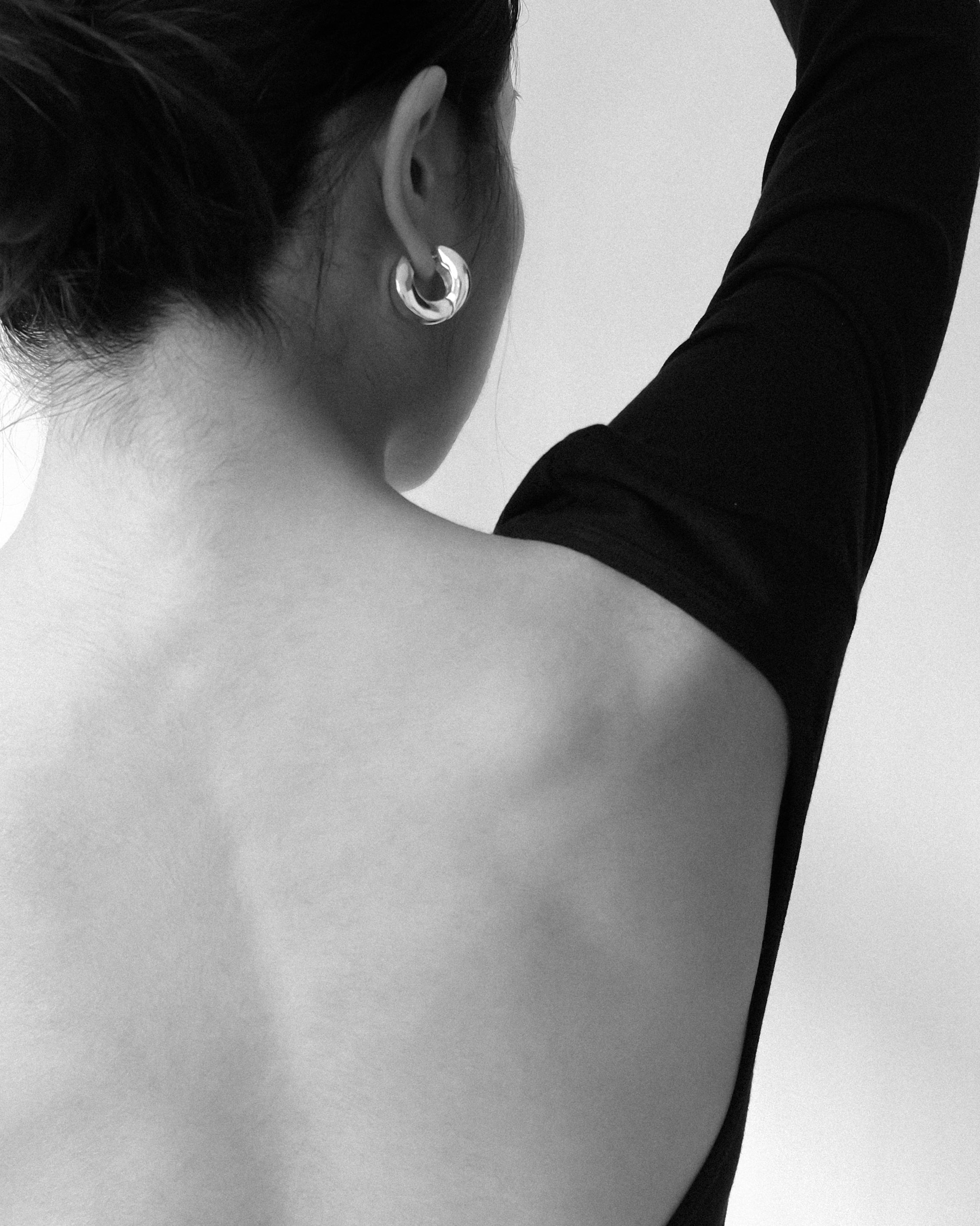 Penelope Dome Curved Hoop Earrings