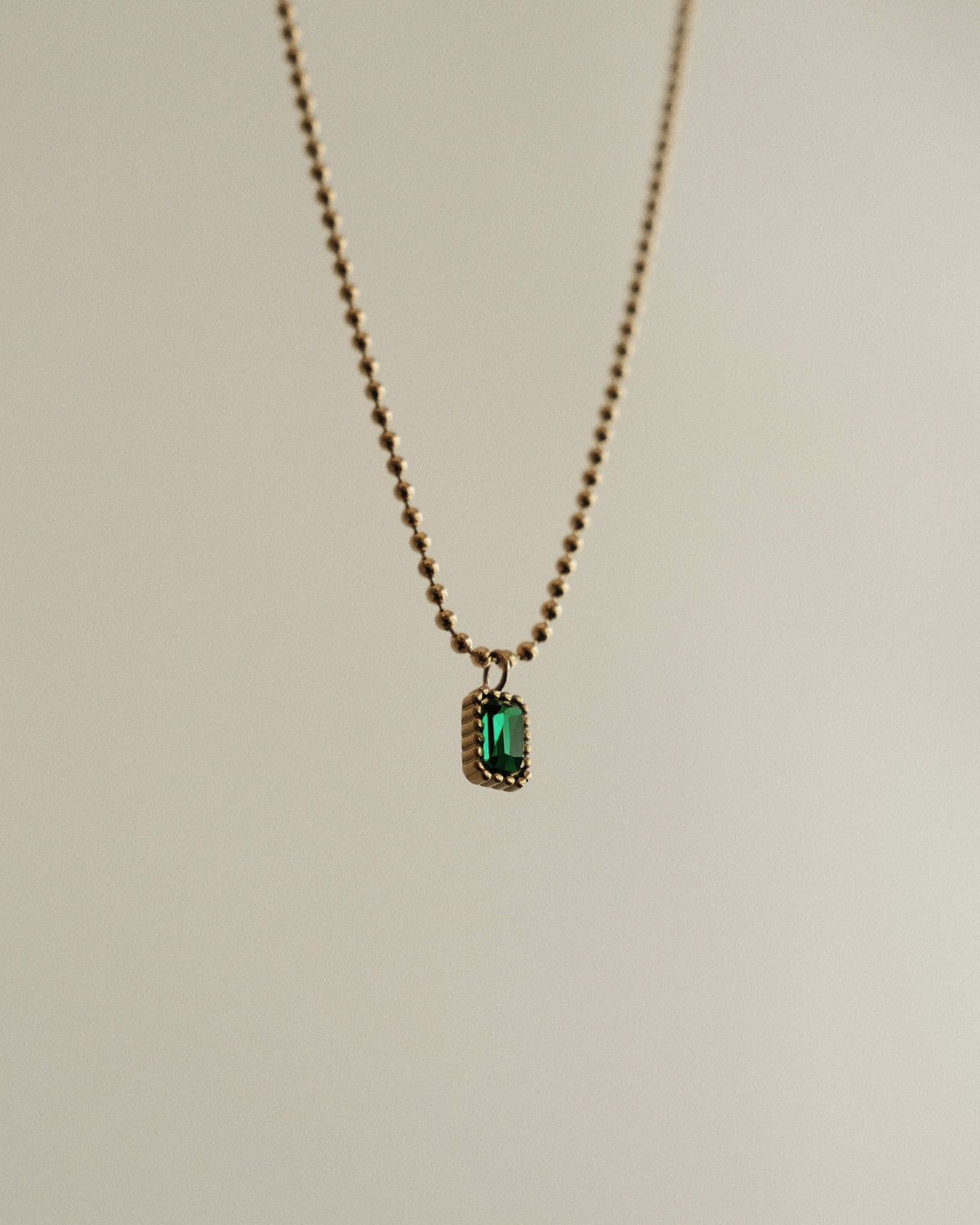 Aaia Emerald Pendant Beaded Chain Necklace