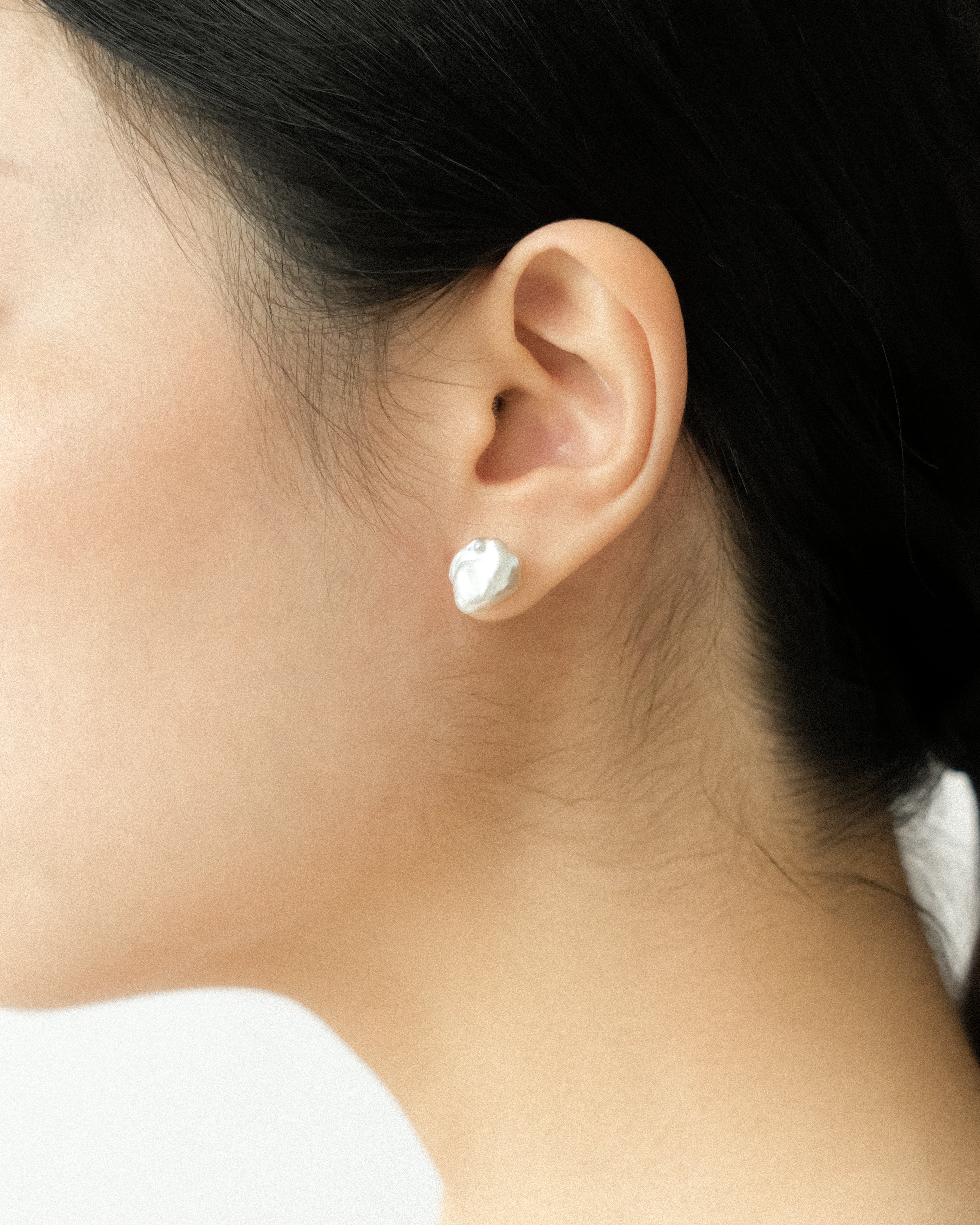 Edo Irregular Keshi Pearl Stud Earrings