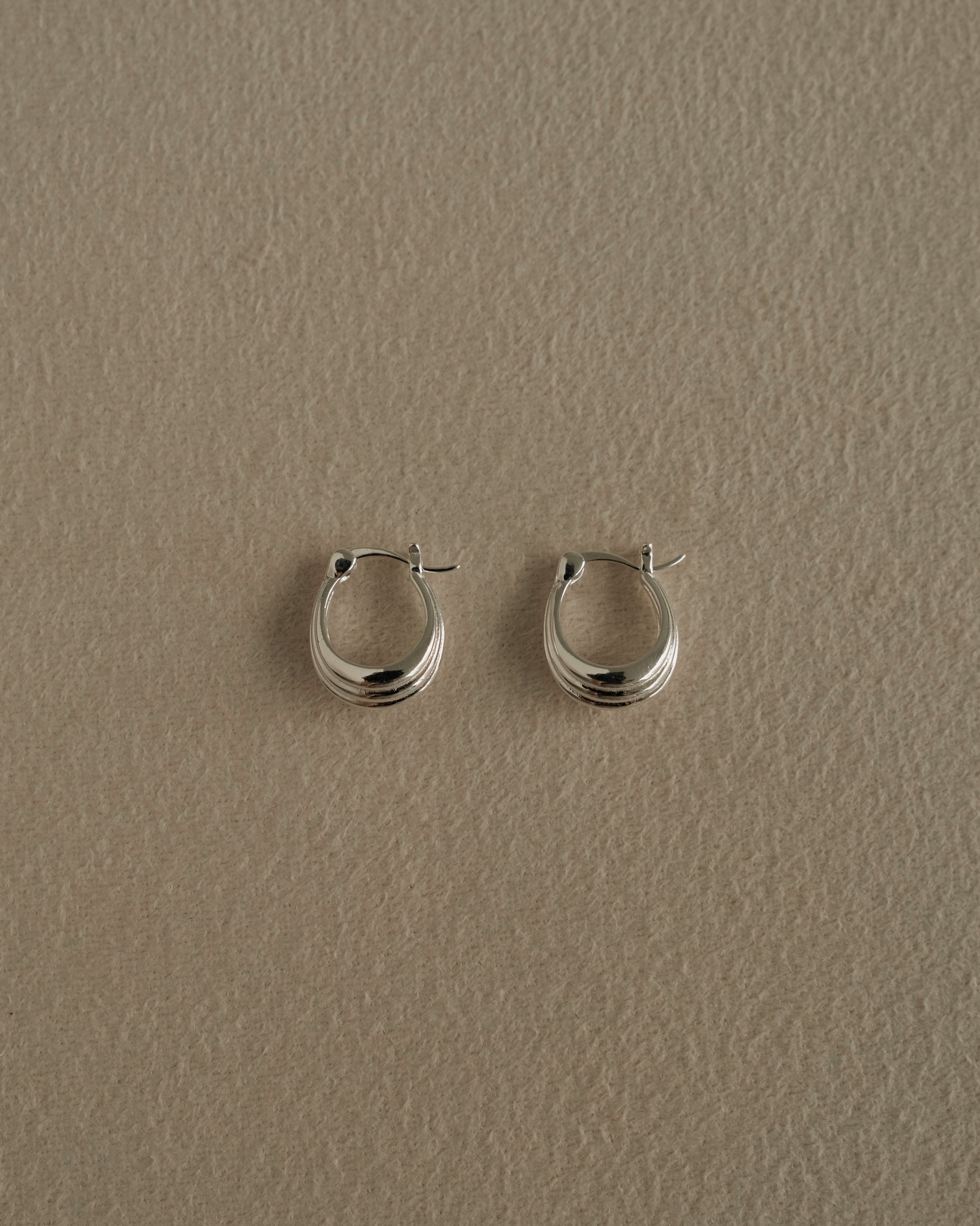 Sasha Ribbed Puffed Hoop Earrings