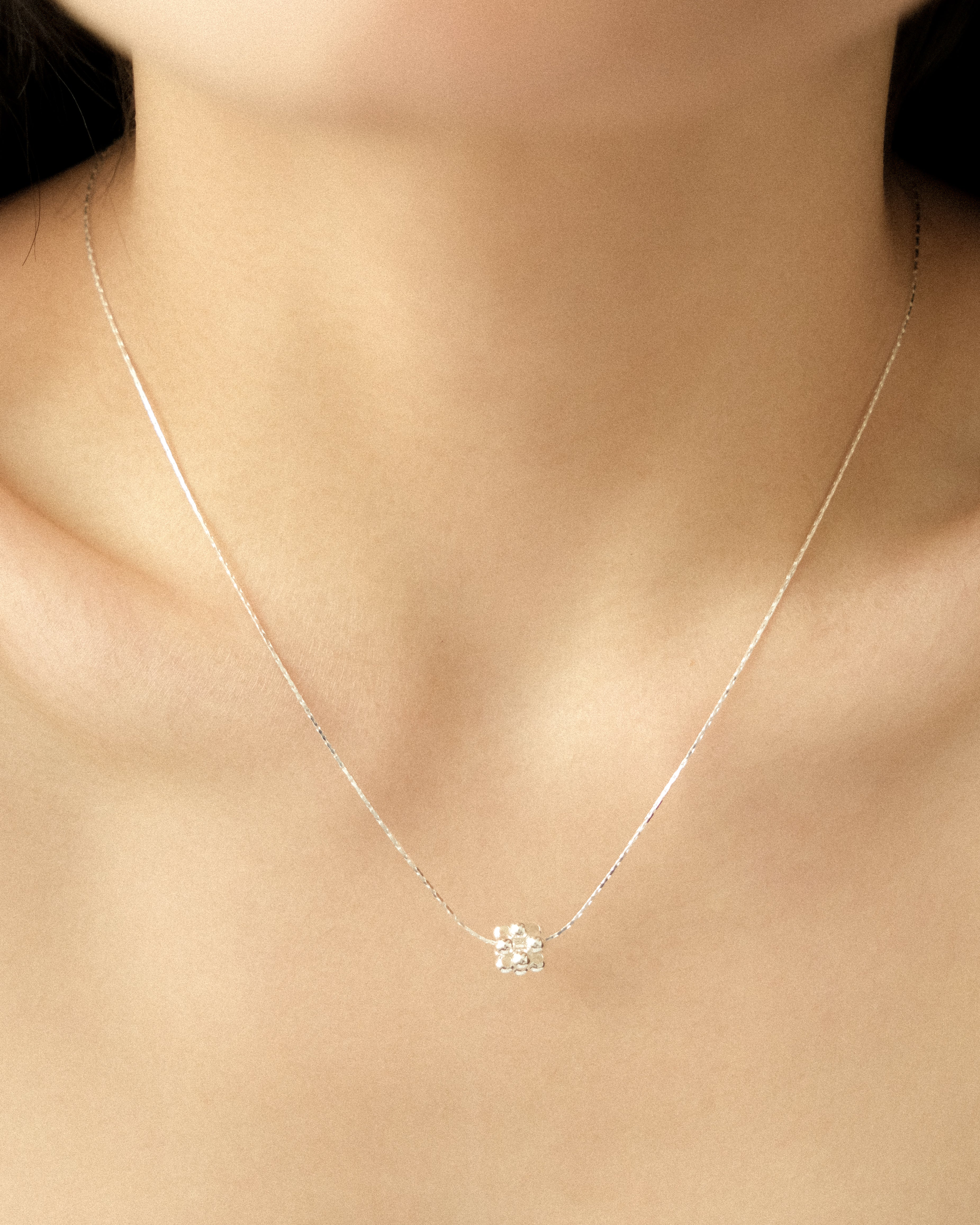 Helia Tiny Flowing Ball Pendant Choker Necklace