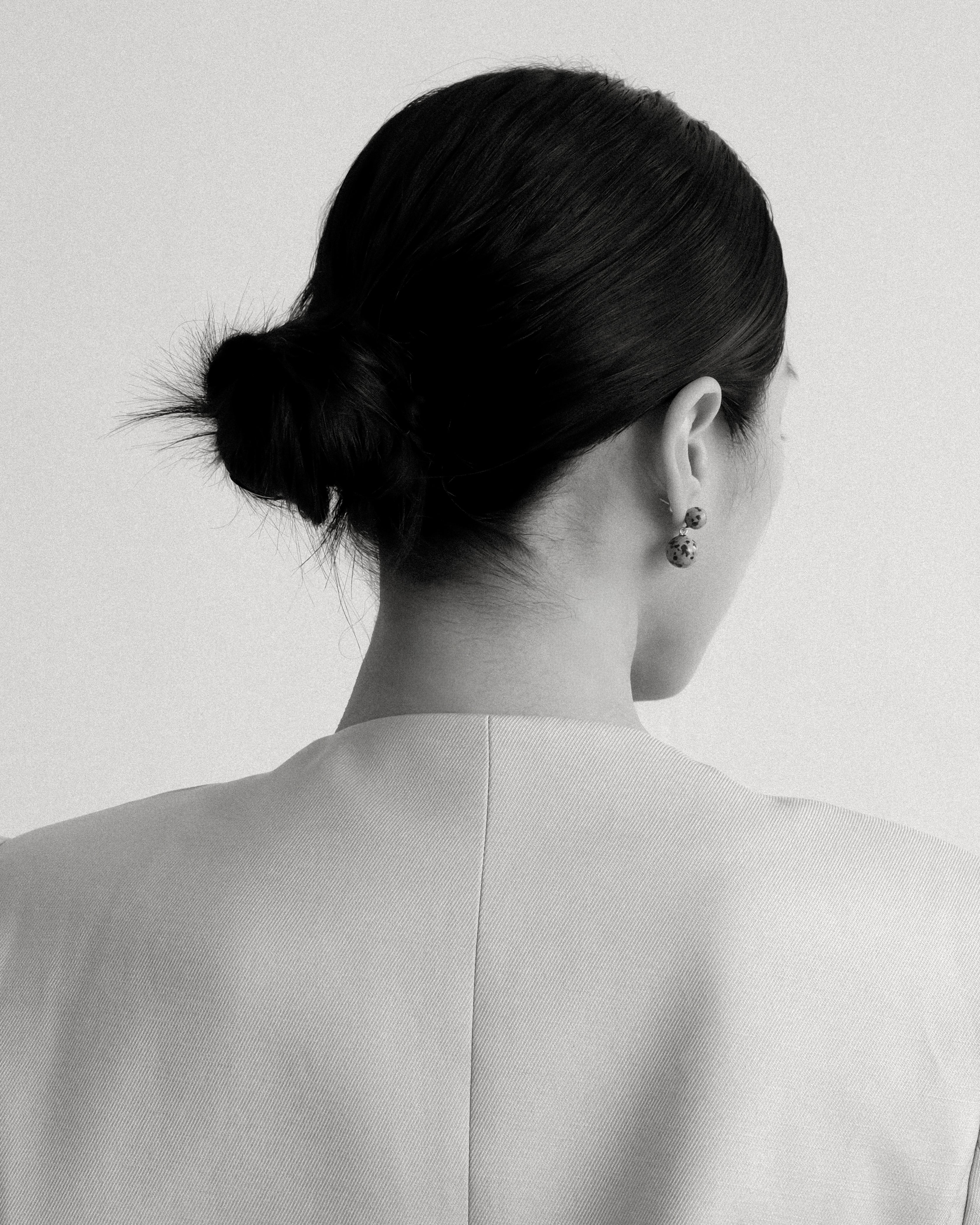 Tache Double Dalmatian Jasper Stud Earrings